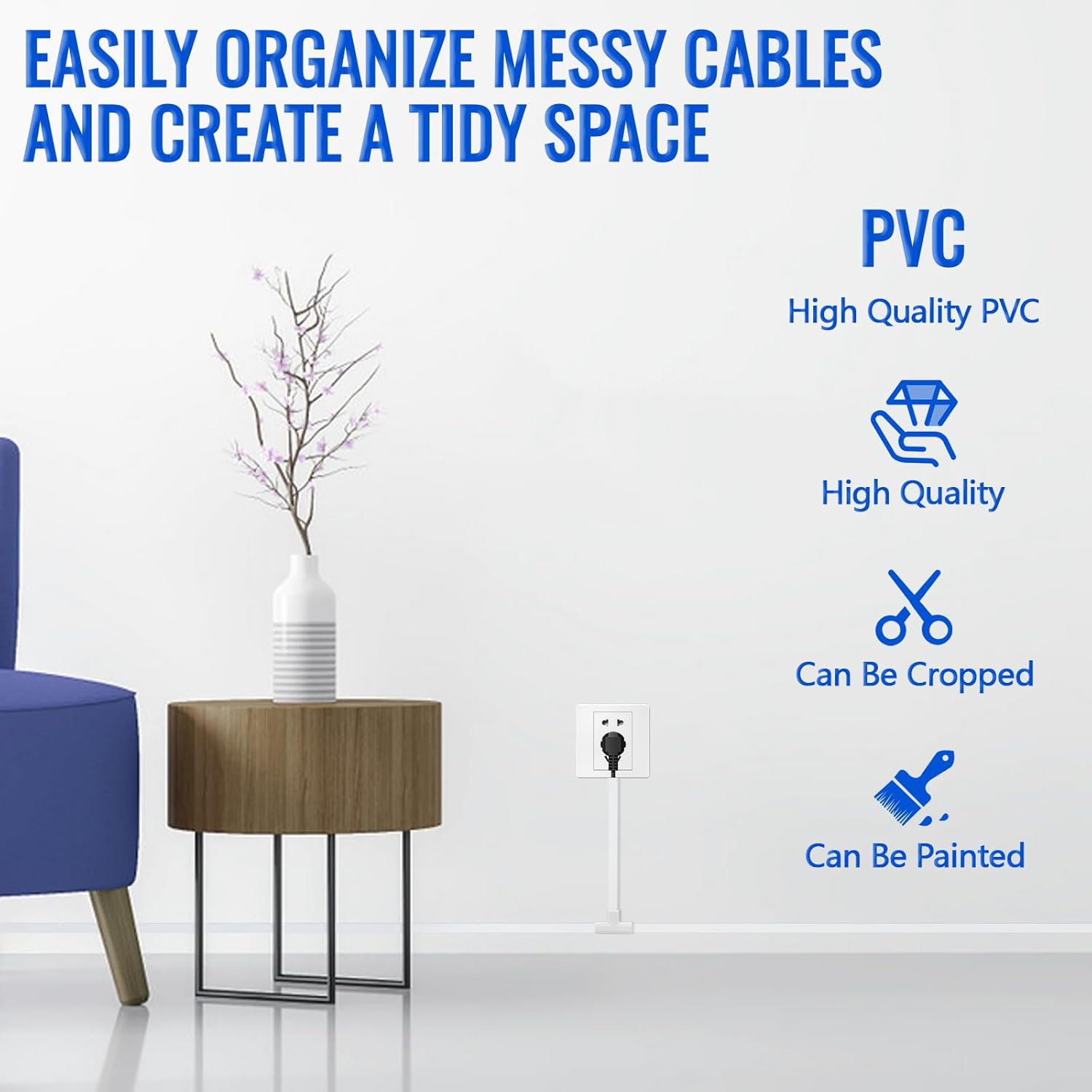 10 Pezzi Canalina per Cavi Autoadesiva 400mm*15mm*10mm - immagine 3