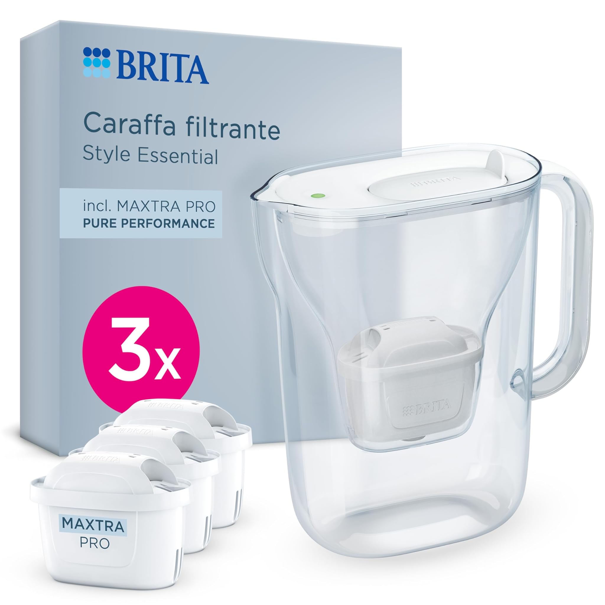 Brita Caraffa Filtrante Style Essential White 2,4L