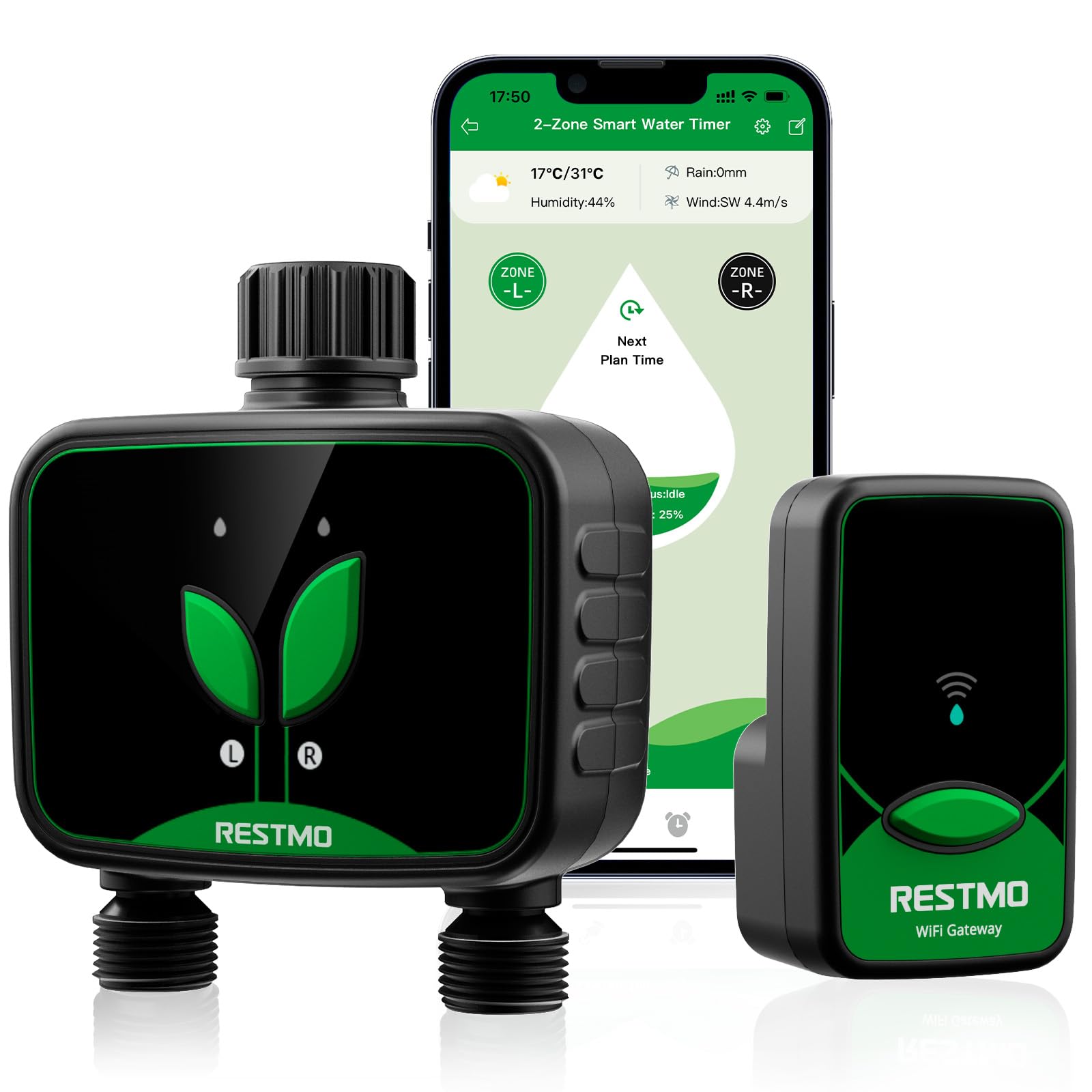 Restmo Computer di Irrigazione WiFi 2 Zone