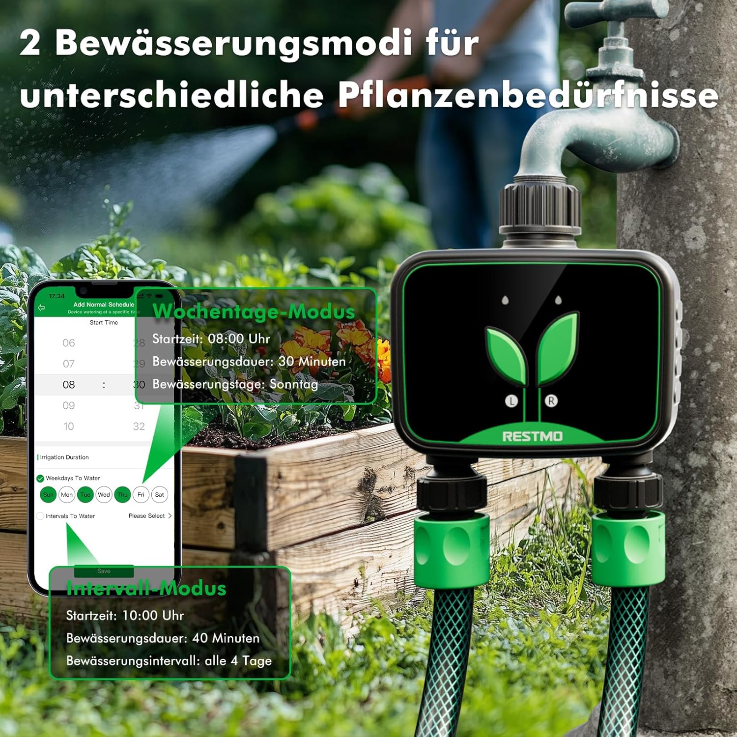 Restmo Computer di Irrigazione WiFi 2 Zone - immagine 3