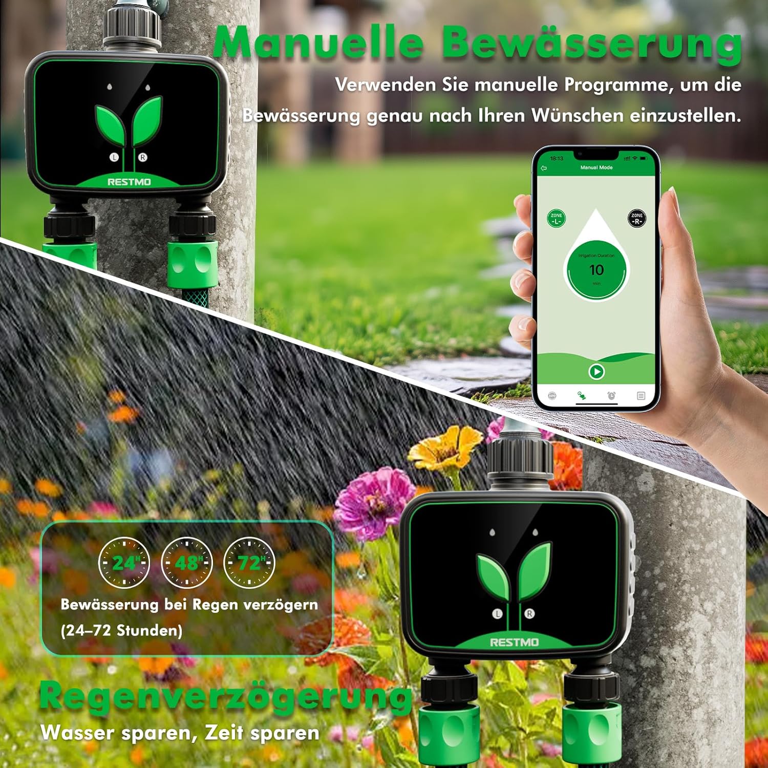 Restmo Computer di Irrigazione WiFi 2 Zone - immagine 4