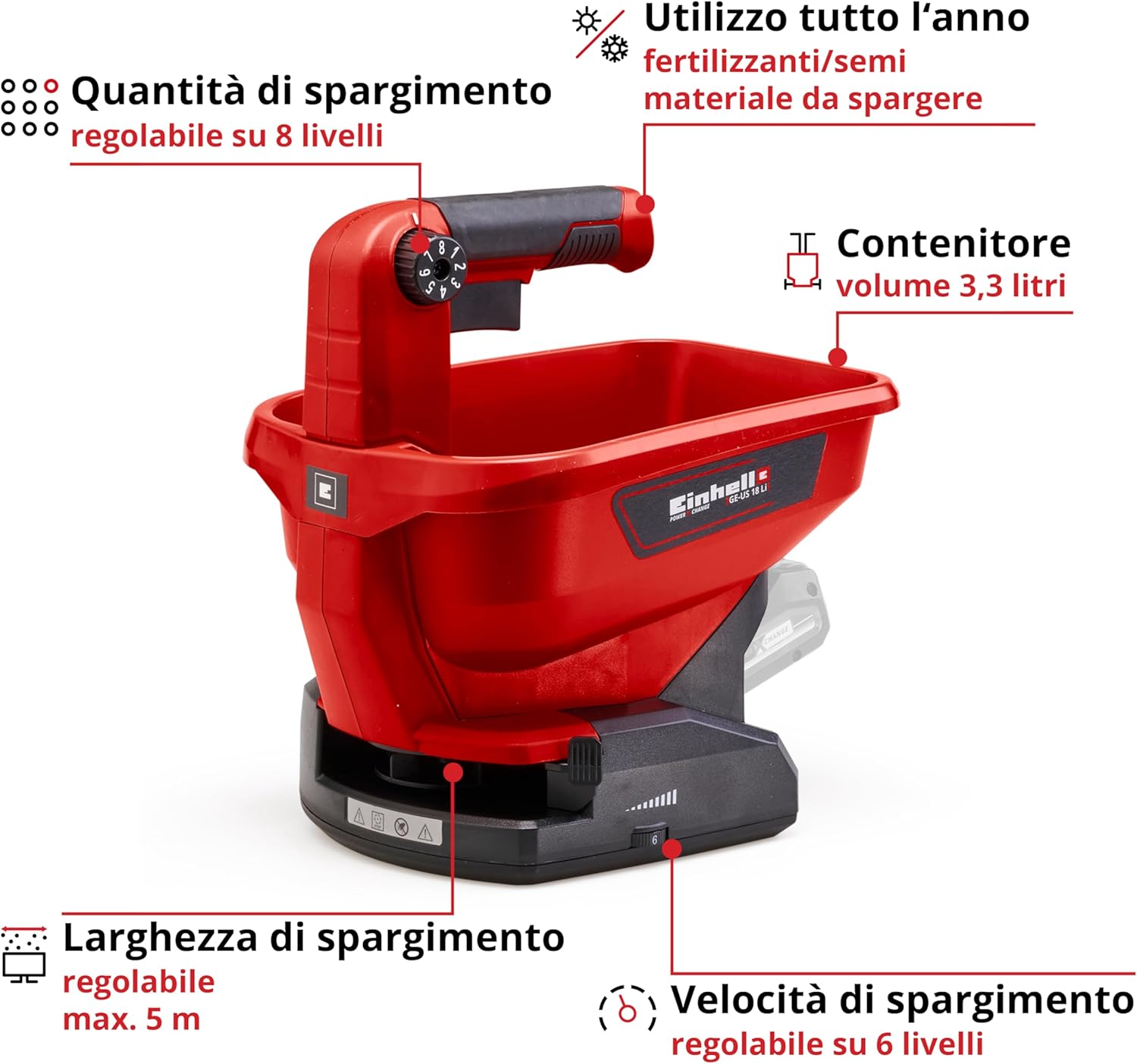 Einhell GE-US 18 Li-Solo Spargitore Universale Power X-Change - immagine 3