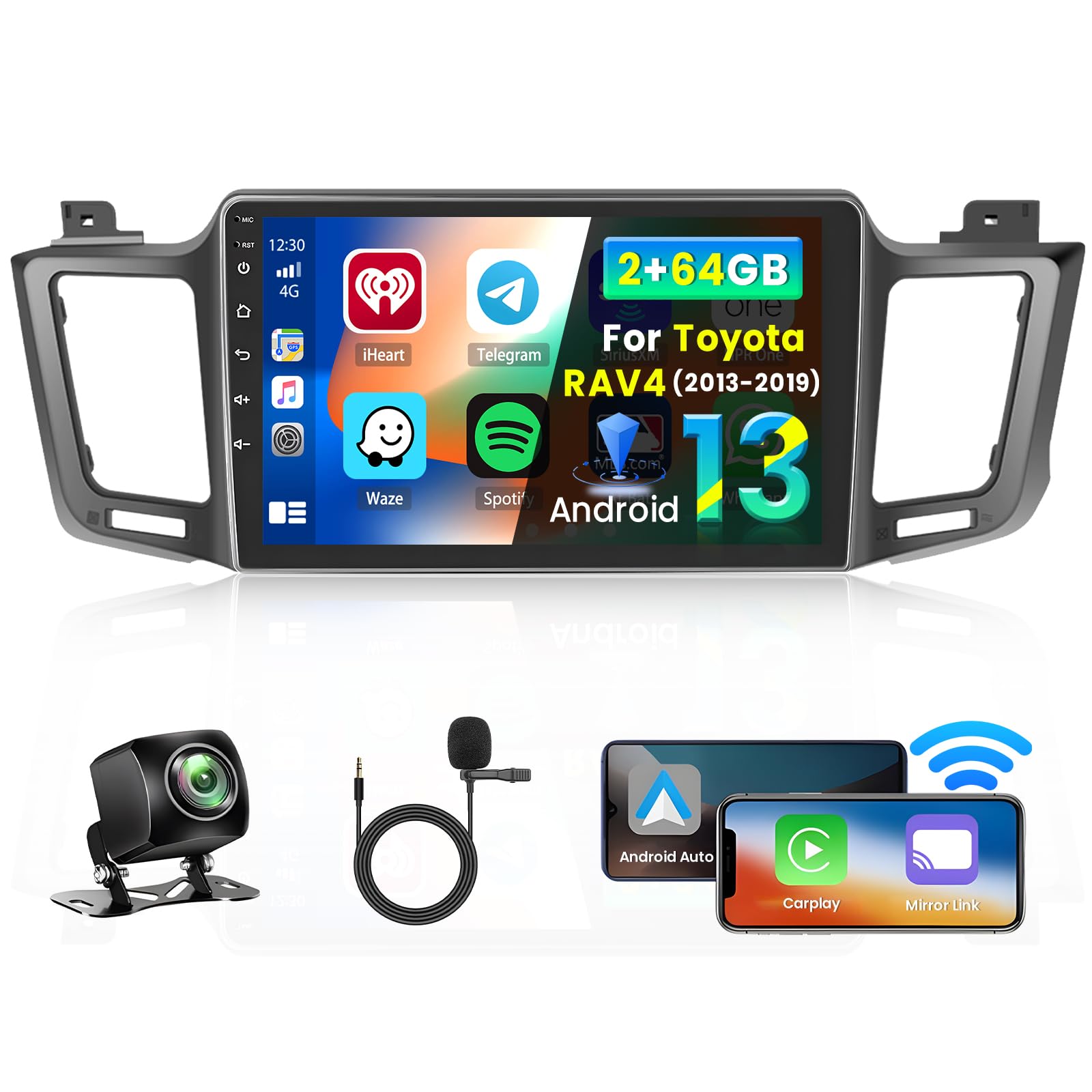 Inefala Autoradio Android 15 10'' per Toyota RAV4 (2013-2019)