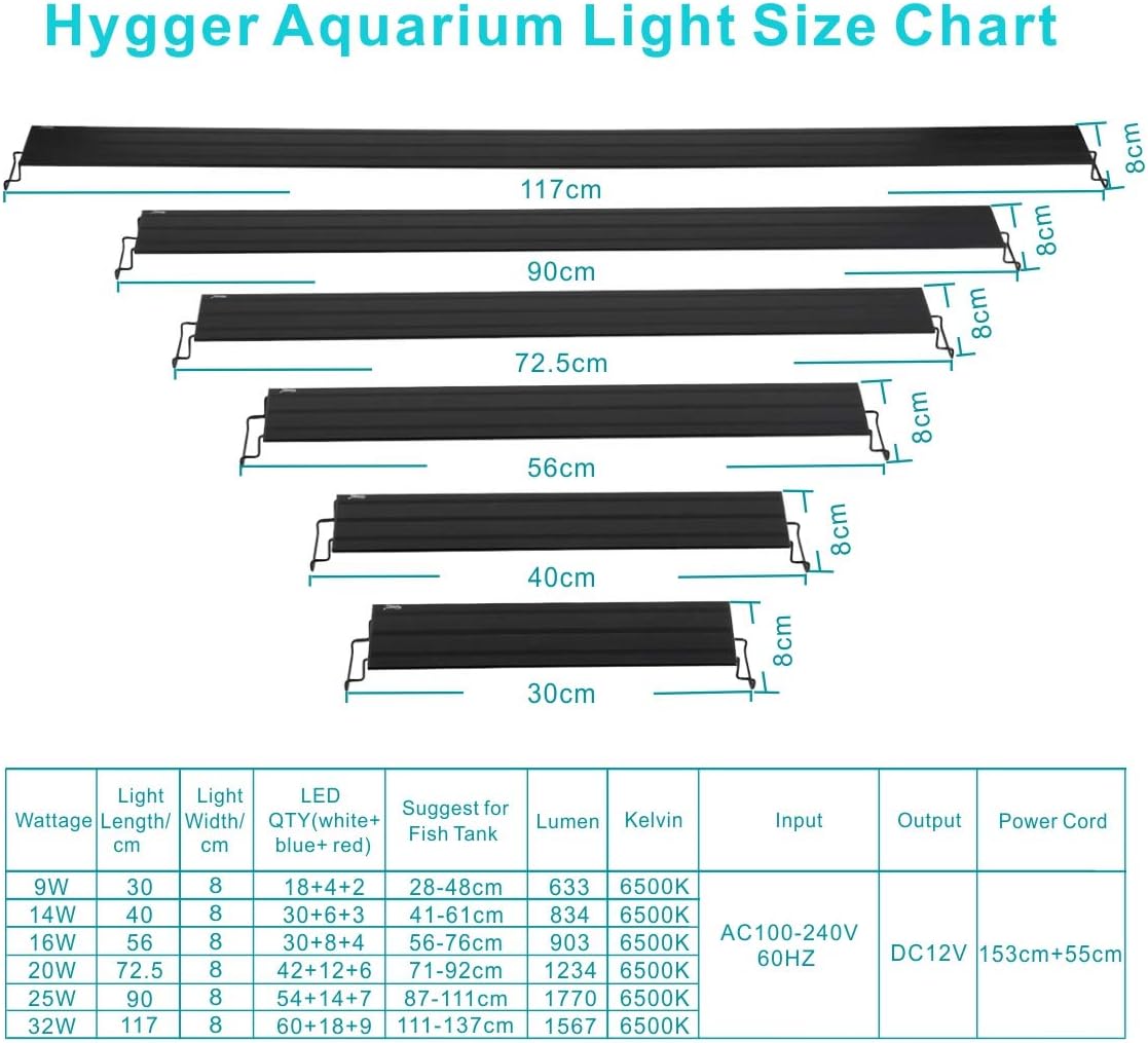 hygger Luce per Acquario 32W con Timer e Dimmer - immagine 6