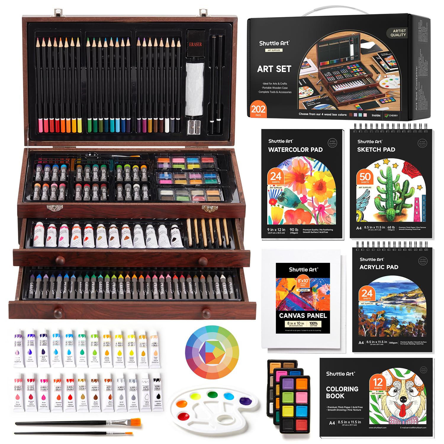 Shuttle Art Kit Artistico Deluxe 202 Pezzi in Legno