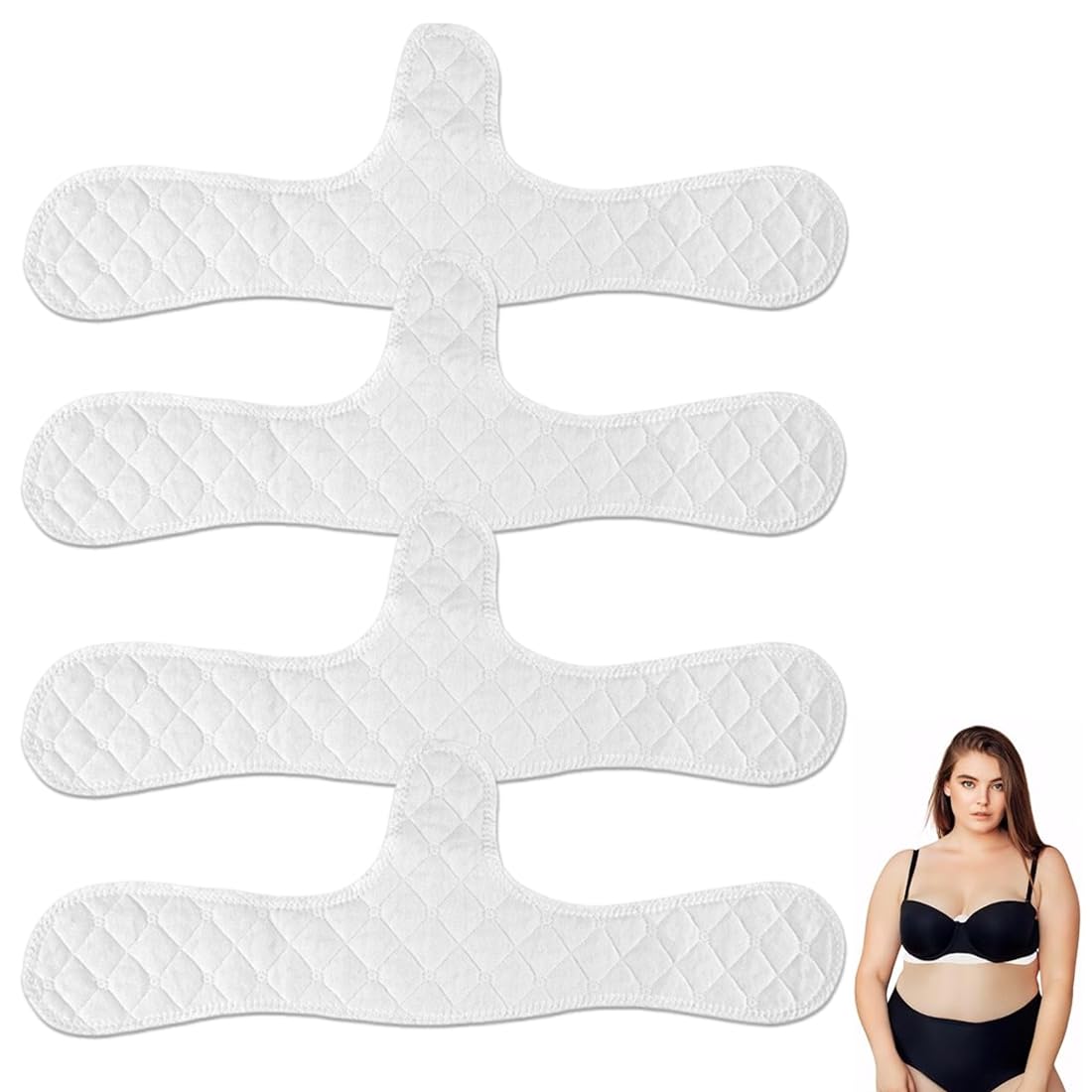 4 Pezzi Cuscinetti Antisudore per Reggiseno in Cotone, Assorbi Sudore Sotto il Seno, Cuscinetti Assorbenti de Sudore e latte materno per Reggiseno Pad Assorbi Sudore Sottoseno
