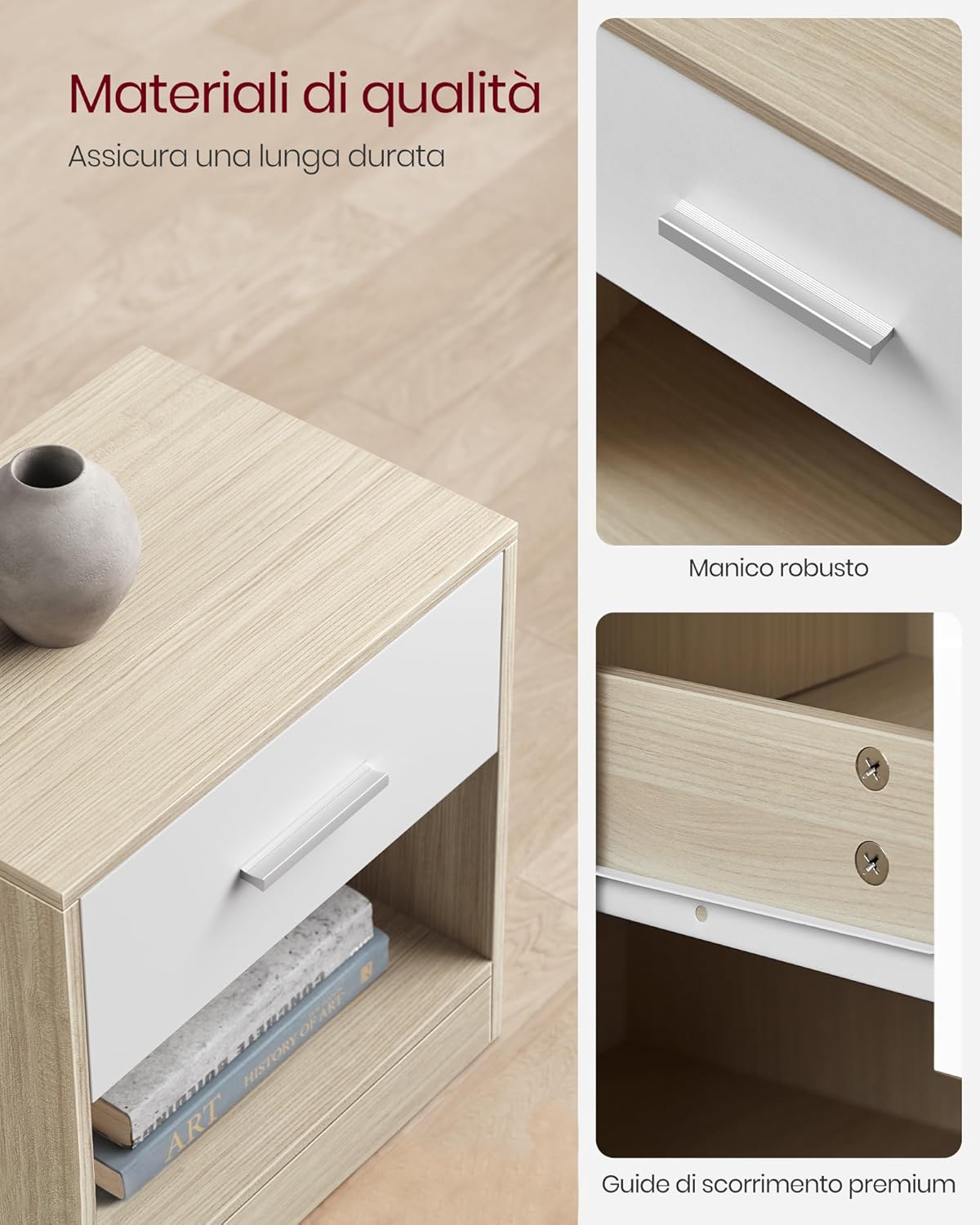 Vasagle Comodini Set 2 Tavolini con Cassetto - immagine 4