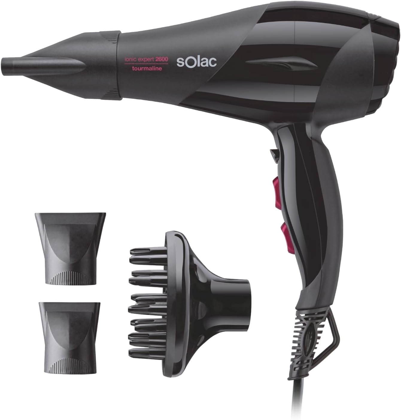 Solac SP7170 Expert 2600 Tourmaline - Asciugacapelli Professionale, Nero - immagine 1