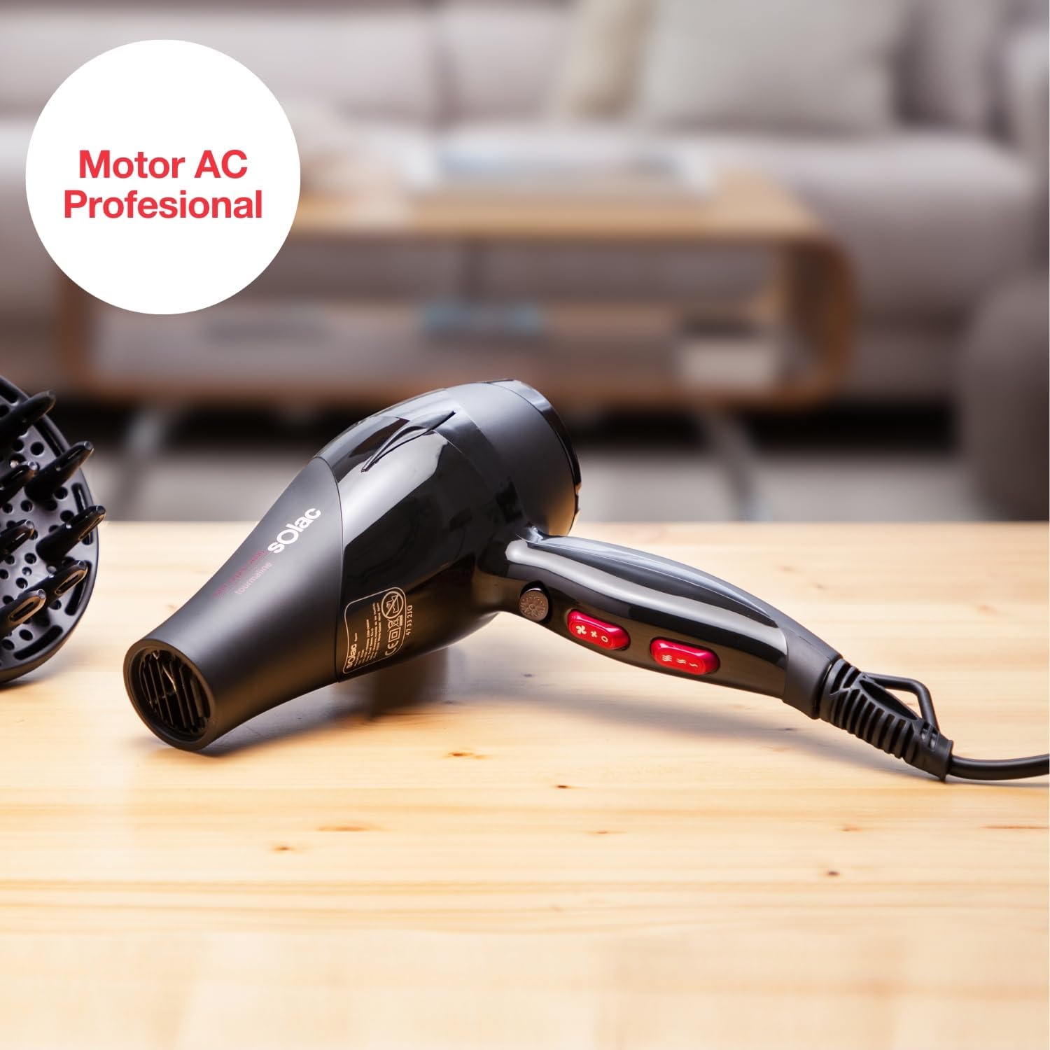 Solac SP7170 Expert 2600 Tourmaline - Asciugacapelli Professionale, Nero - immagine 5