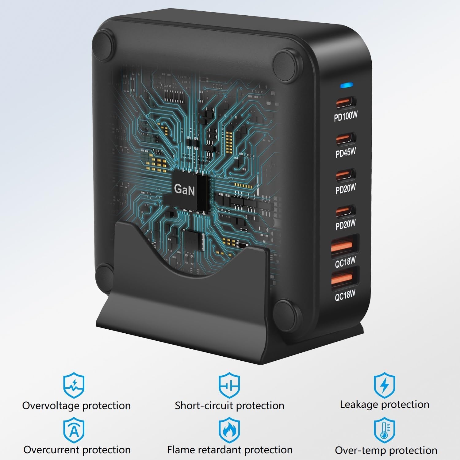 Caricatore USB-C Multiplo GaN III 220W 6 Porte - immagine 4