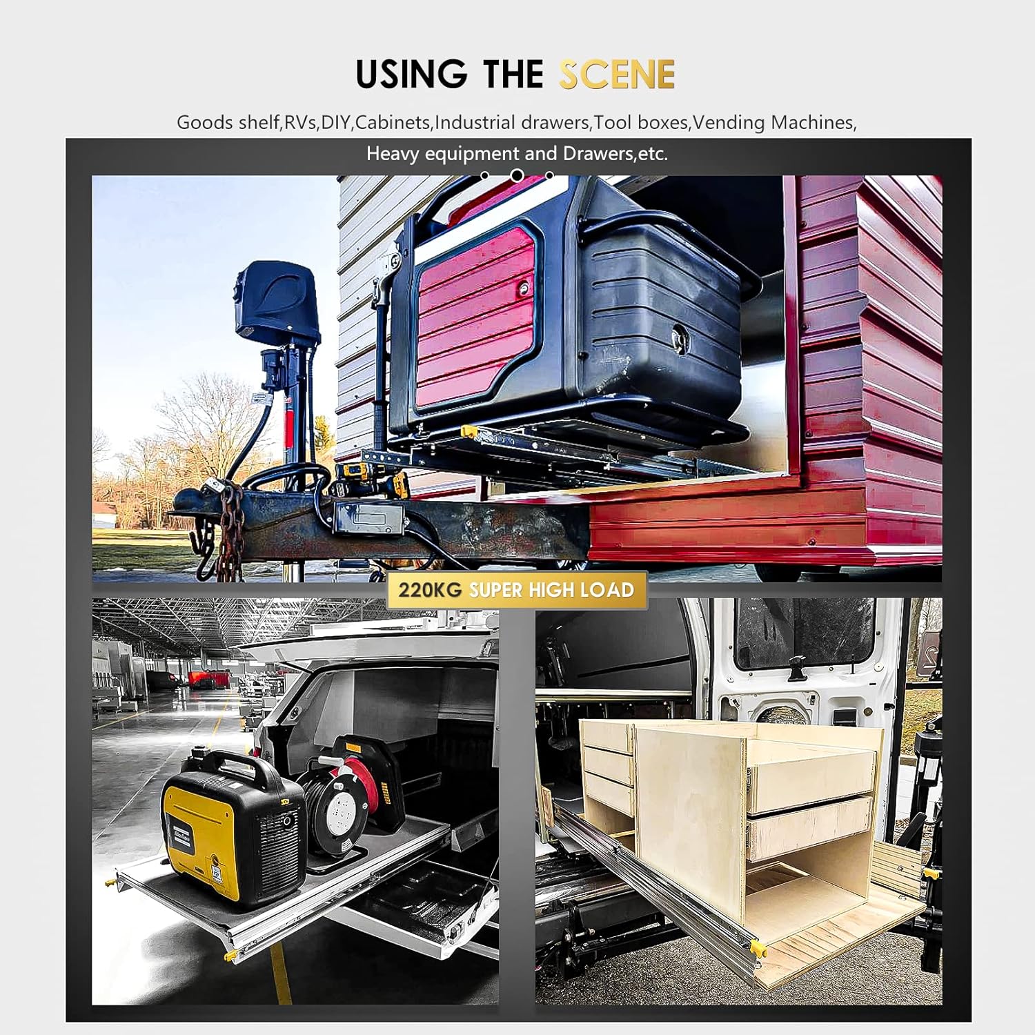 Aolisheng Guide per Cassetti Pesanti con Serratura 550mm - immagine 5