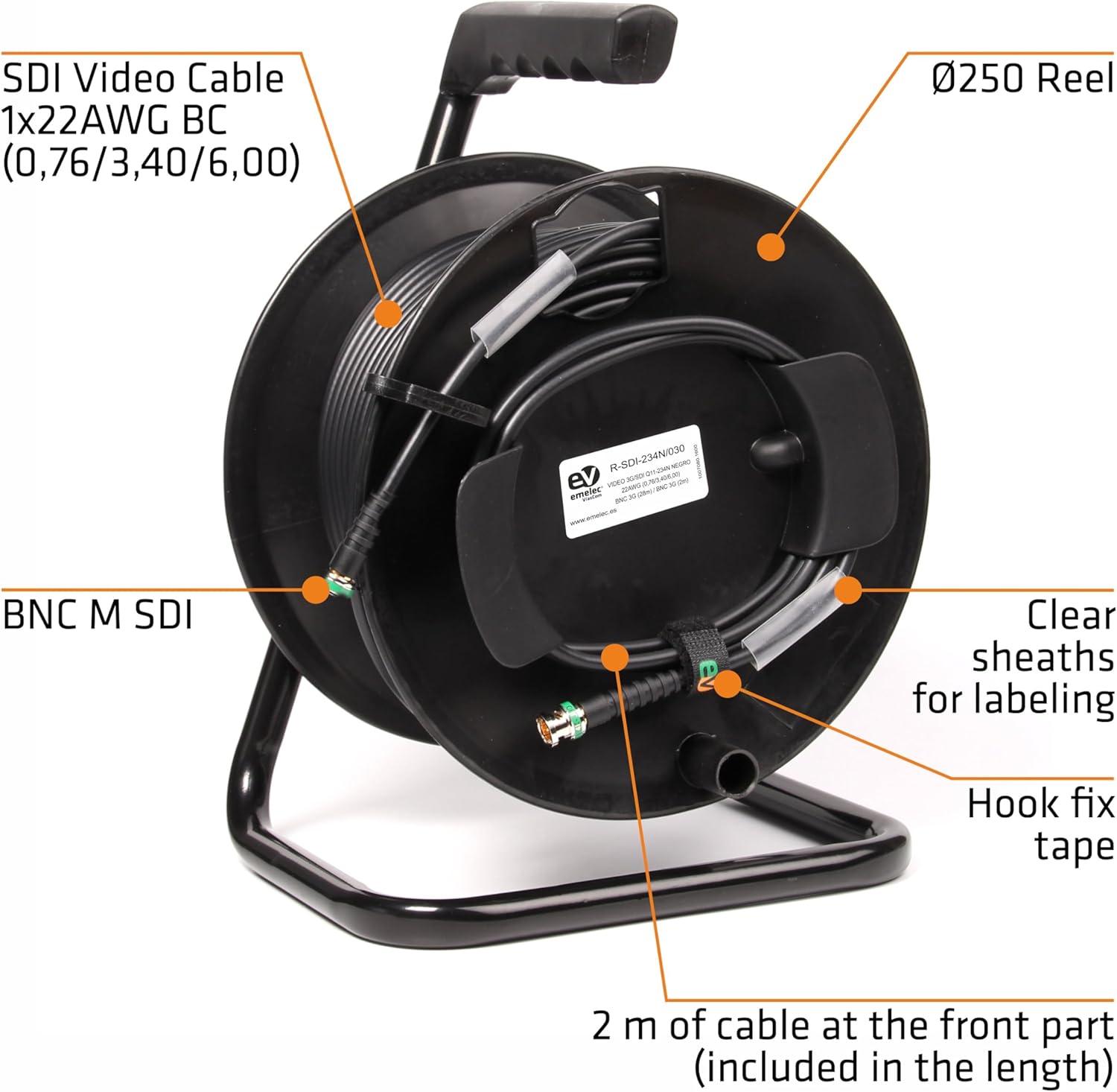 Cavo Video 4K-UHD 6G-SDI con BNC, 20 Metri Nero - immagine 3