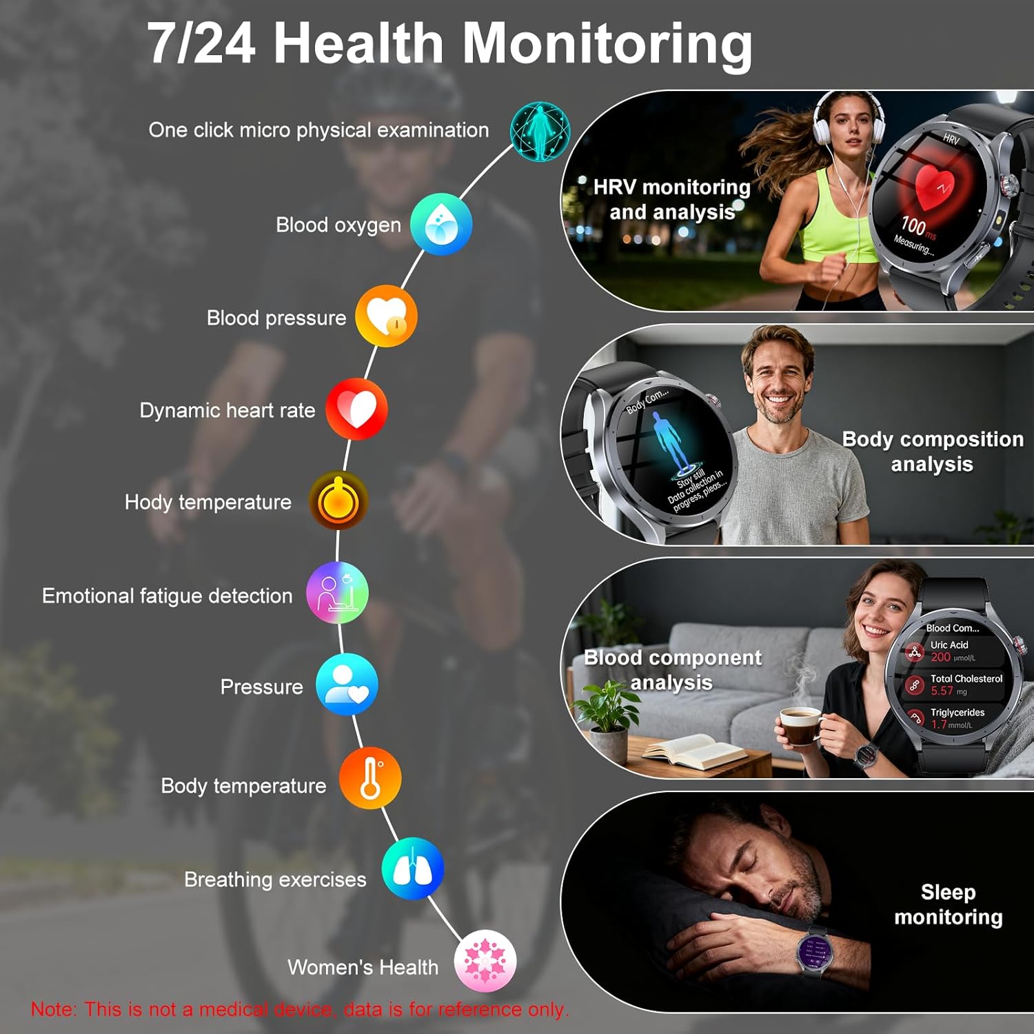 Yupeng Smart Watch AI ECG Sleep Monitor - immagine 4