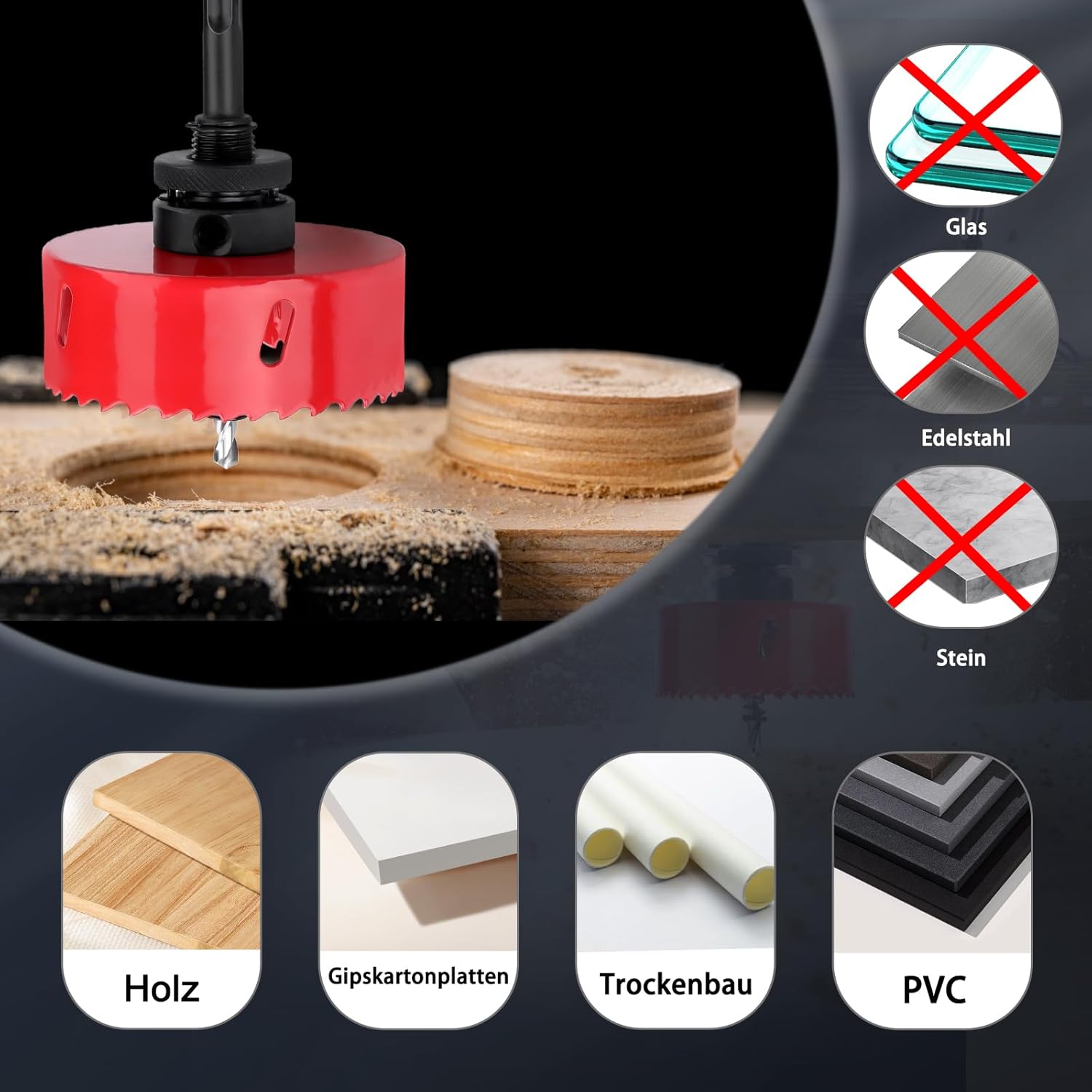 Sega a Tazza HSS 220 mm con Codolo SDS Plus - immagine 6