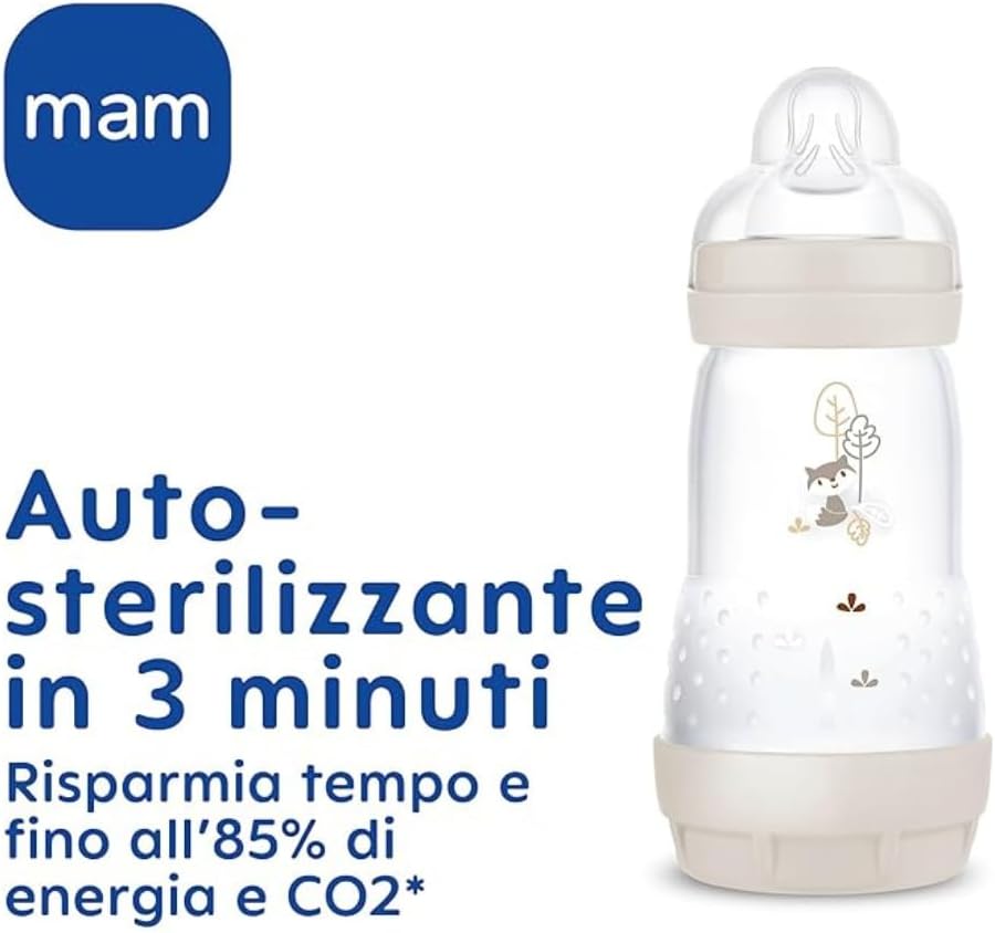 Mam Biberon Easy Start Anticoliche 320ml, Azzurro - immagine 3