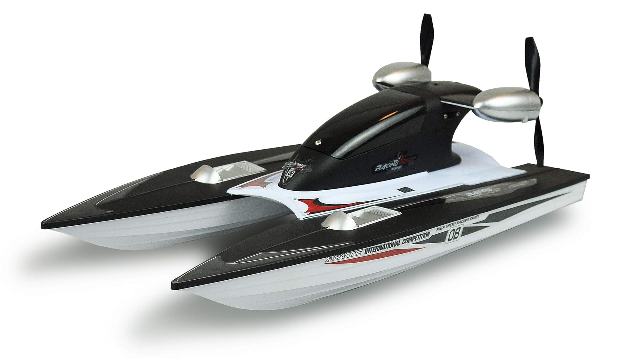 Amewi Speed Catamaran Boat 20 km/h RTR Nero-Bianco RC telecomandato