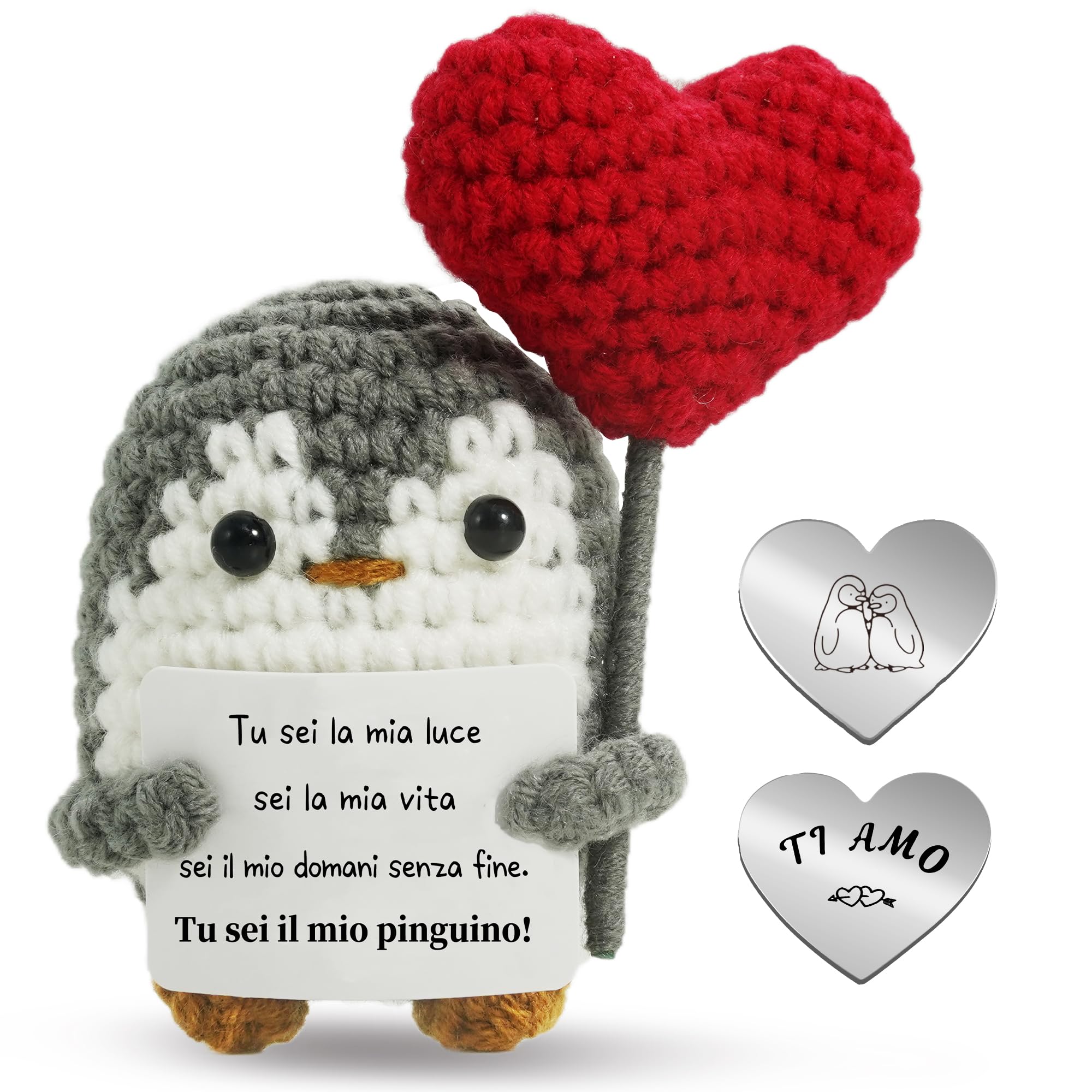 Idee Regalo Donna Compleanno Regalo Uomo, Regali Fidanzato, Positivo Pinguino Peluche, Regali per lei Fidanzata, Romantico per la Coppia San Valentino per lui e lei