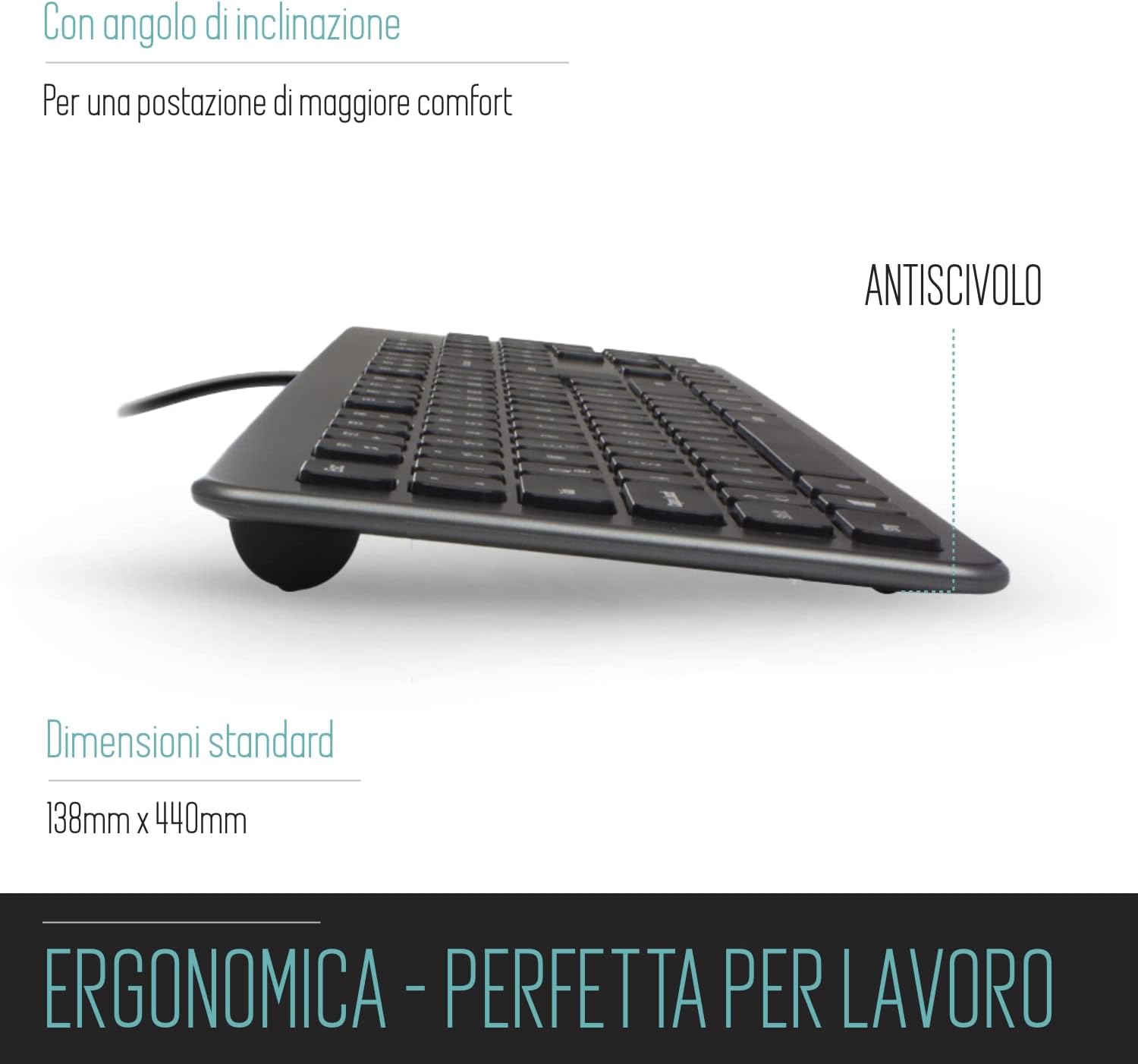 Ewent Tastiera Retroilluminata a LED USB, Nera - immagine 3