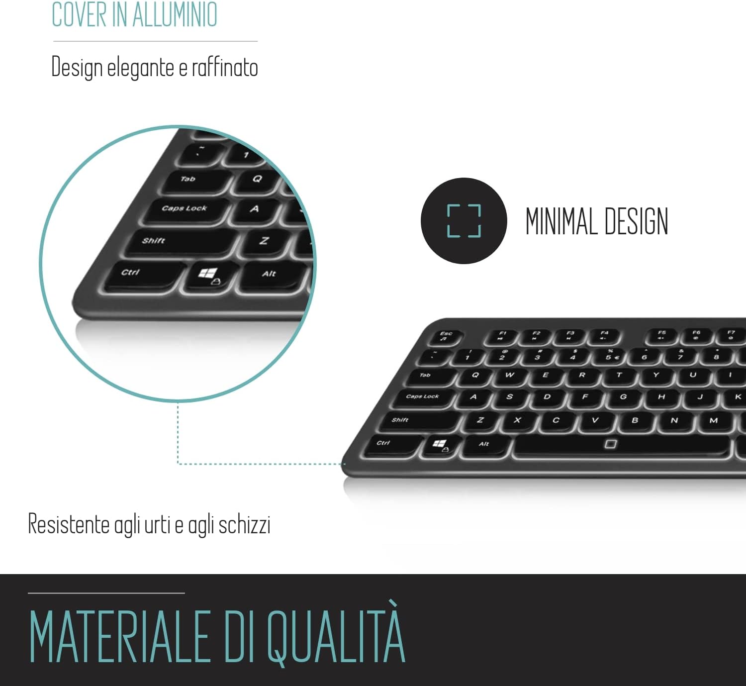 Ewent Tastiera Retroilluminata a LED USB, Nera - immagine 6