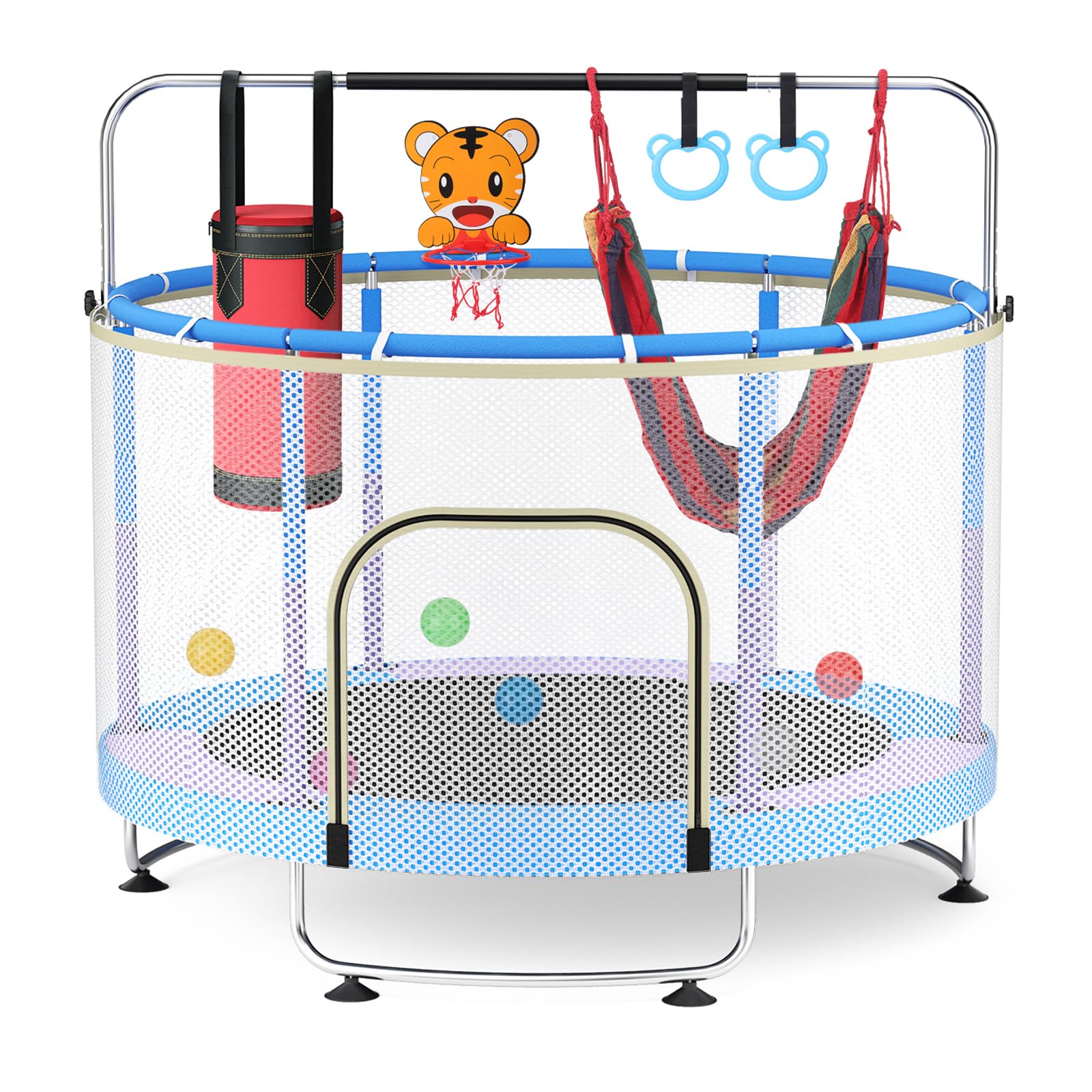 Trampolino per Bambini con Cestino da Basket 150 cm