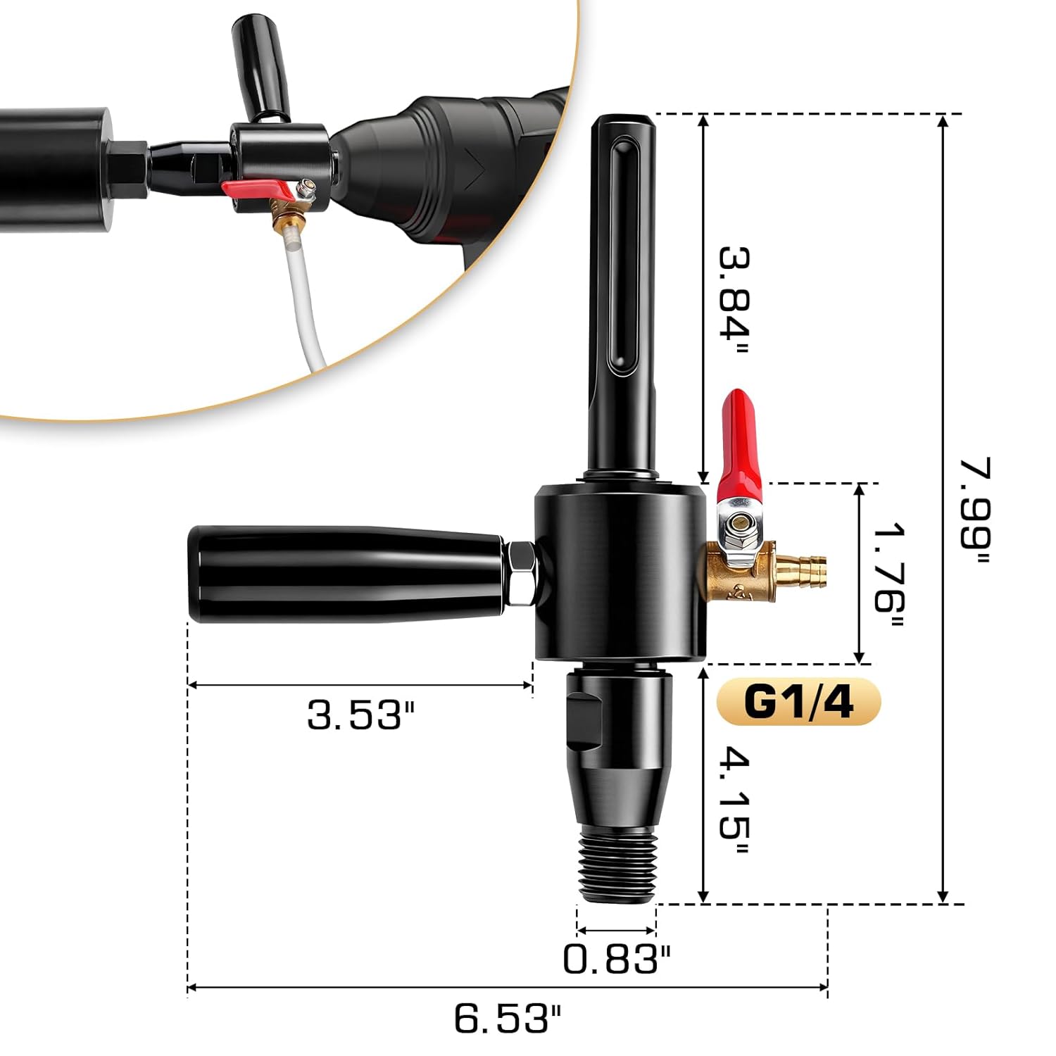 Adattatore M22 a SDS Max con Lavaggio Acqua e Pompa - immagine 2
