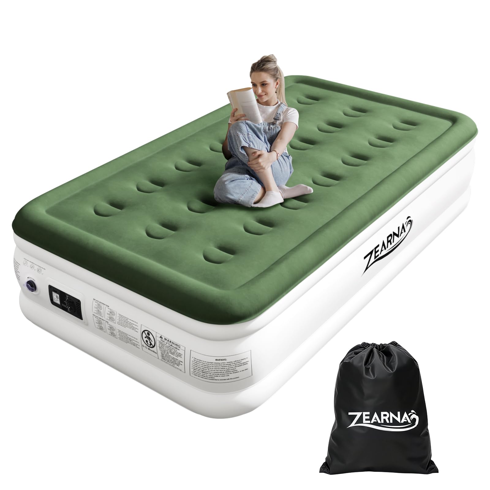 Zearna Materasso Gonfiabile Singolo con Pompa Integrata