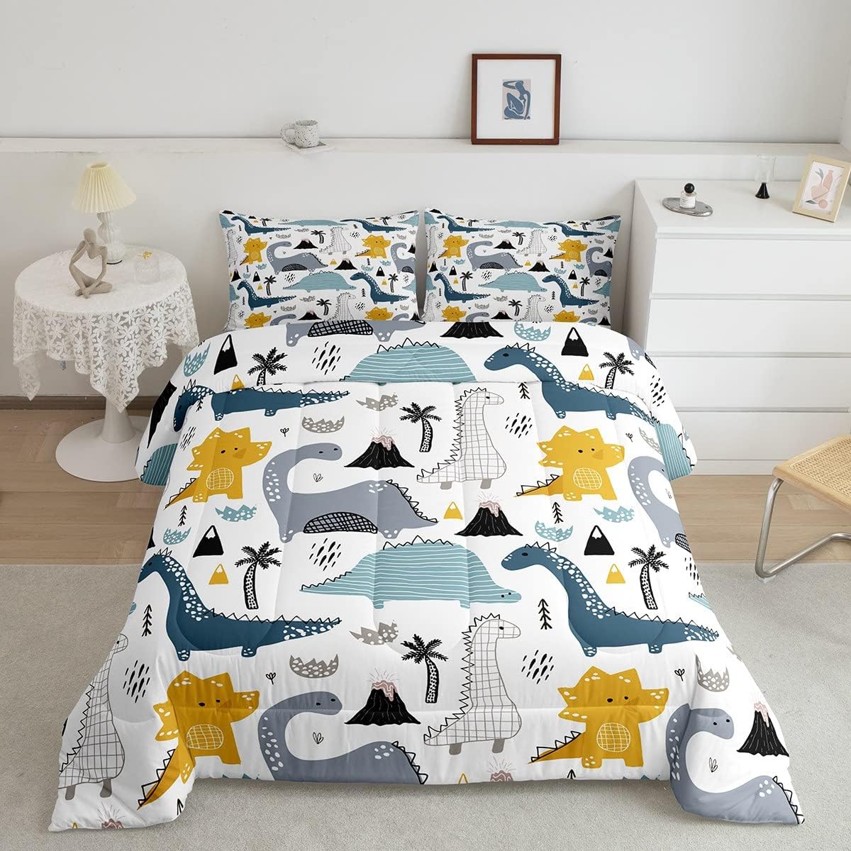 Set Trapunta per Bambini con Dinosauri 200x200cm - immagine 1