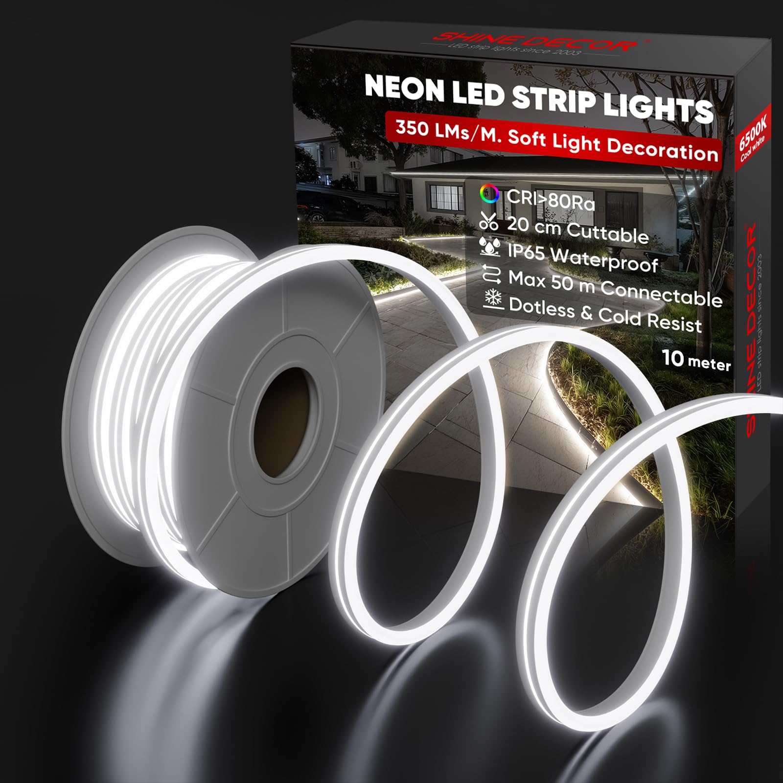 Shine Decor Striscia LED COB 10m AC 230V IP65