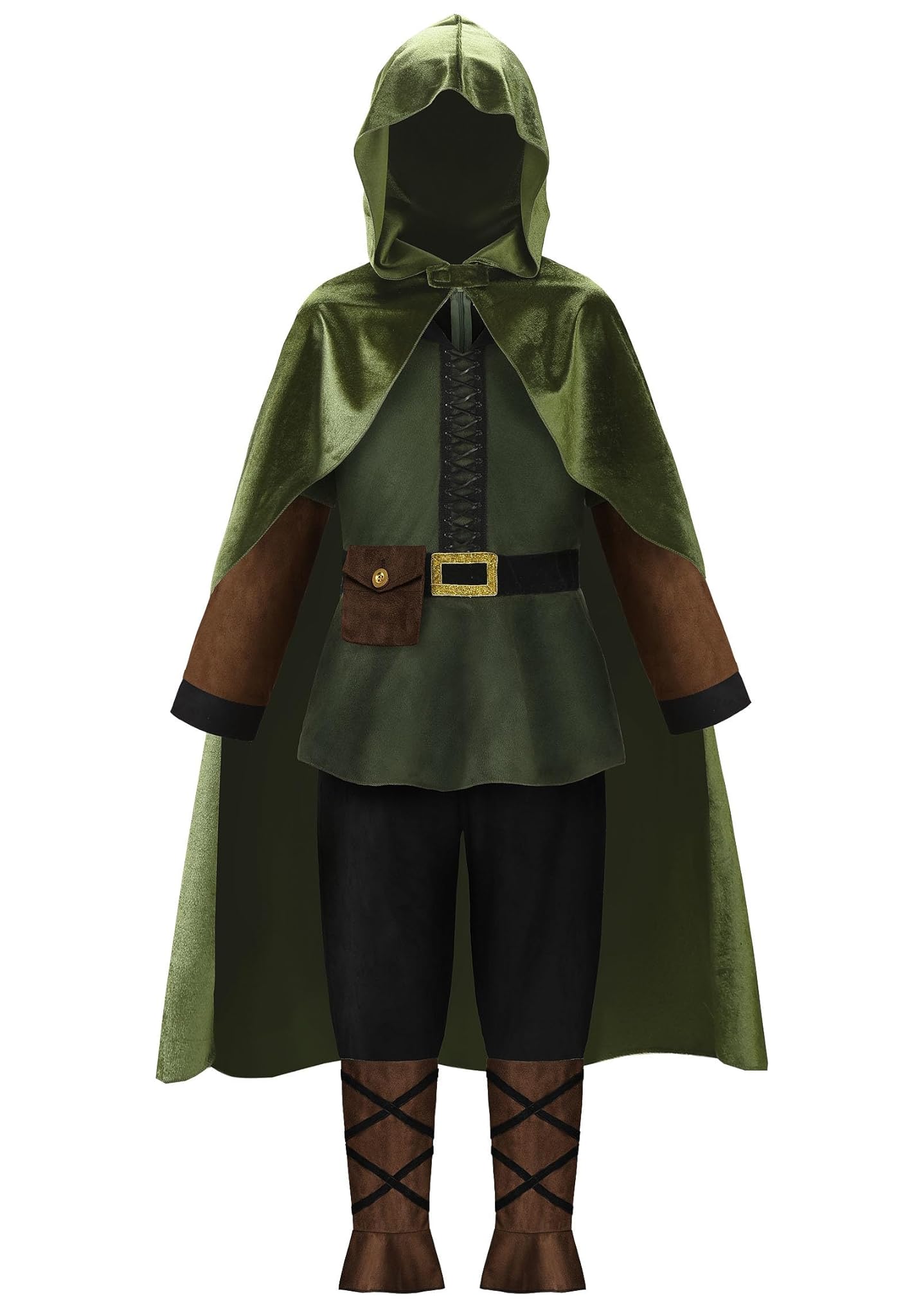 ReliBeauty Costume da Arciere per Bambini con Mantello