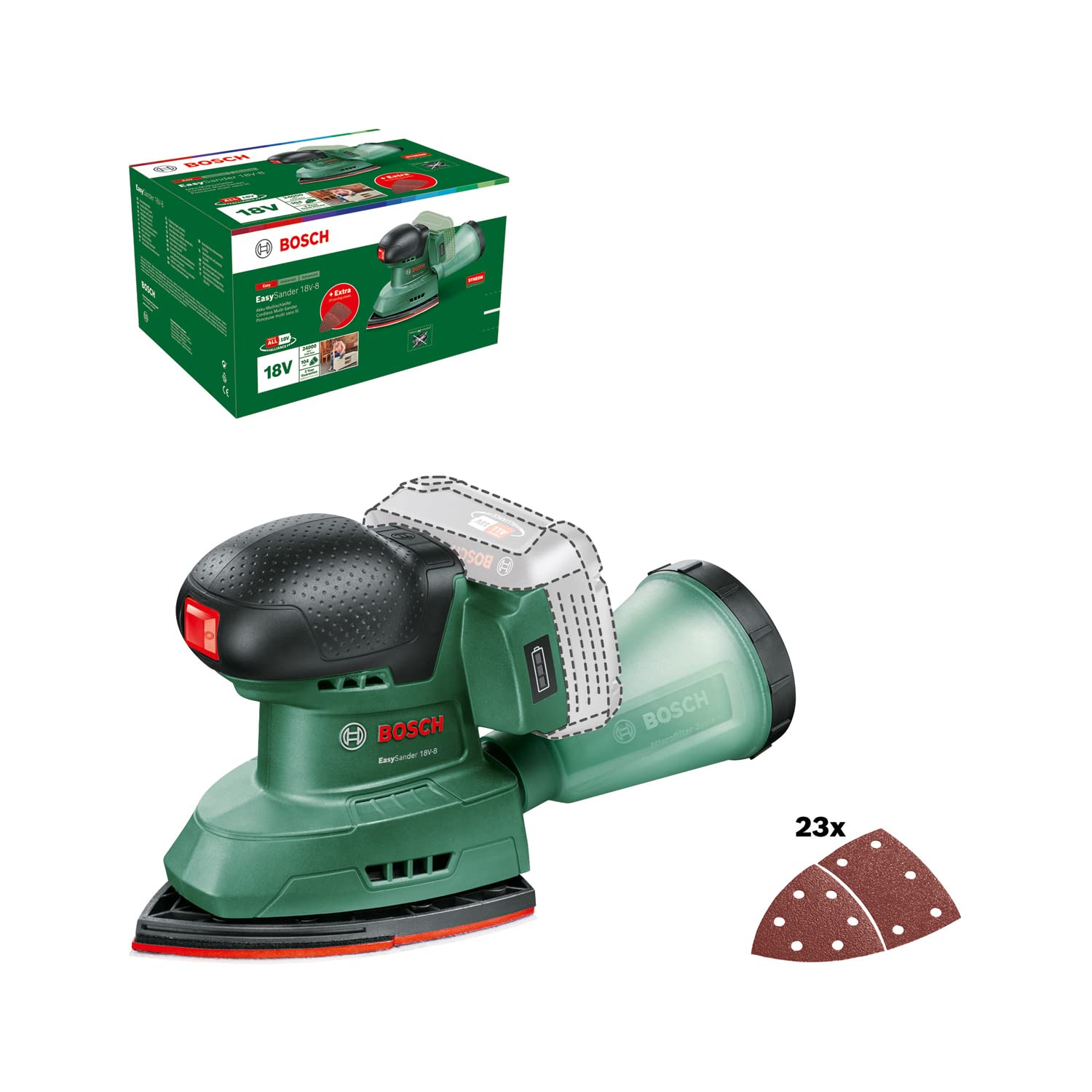 Bosch EasySander 18V-8 - Levigatrice Palmare a Batteria