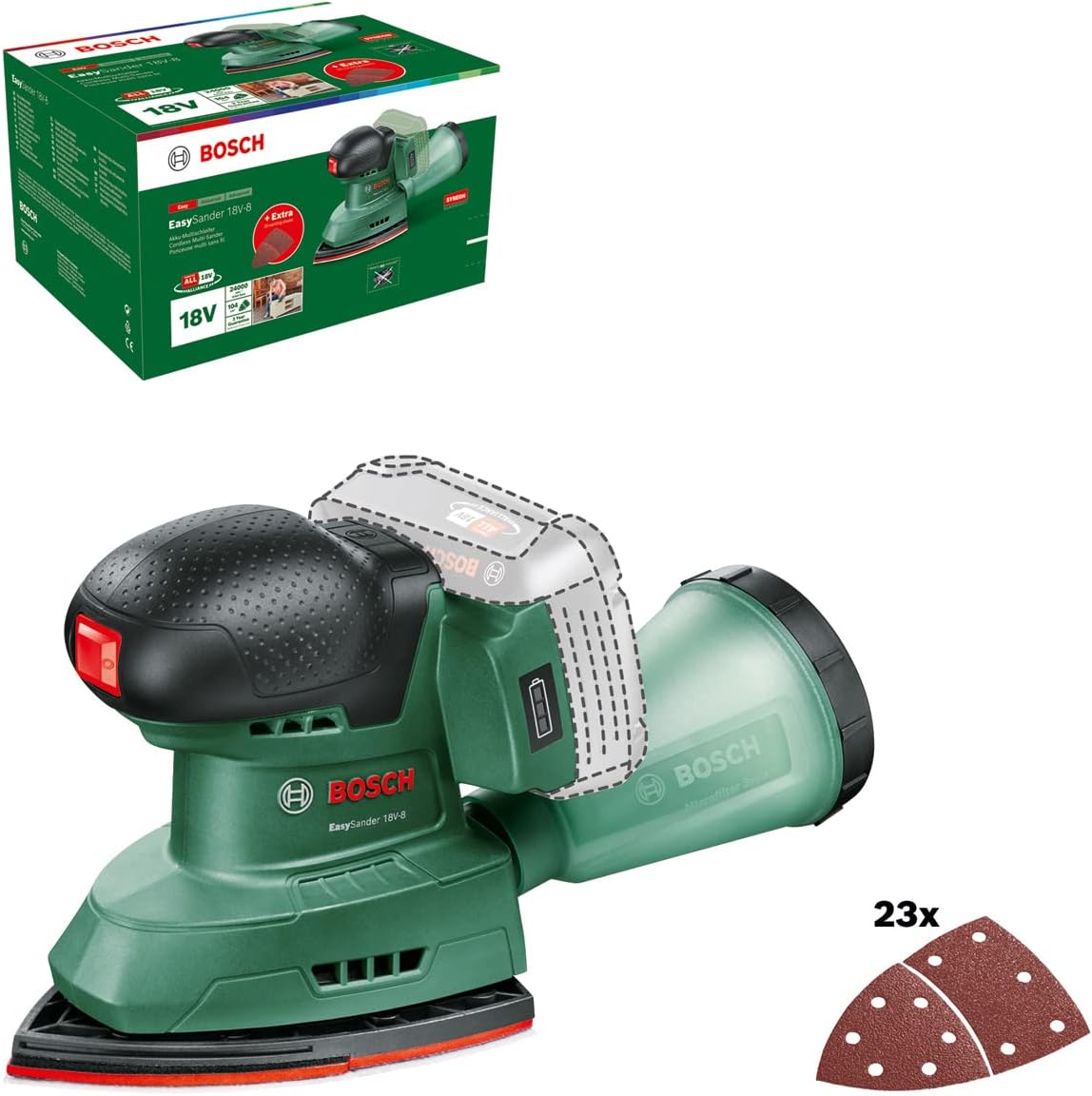 Bosch EasySander 18V-8 - Levigatrice Palmare a Batteria - immagine 1