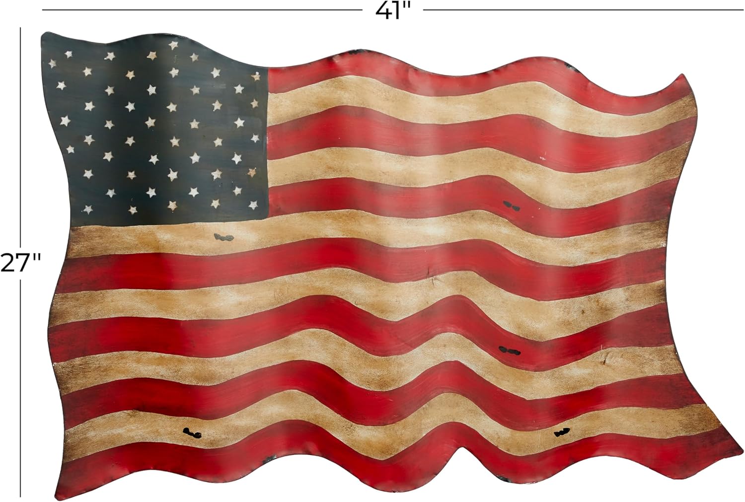 Deco 79 13970 Bandiera in metallo Decorazione da parete, 104,1 x 53,3 cm - immagine 5