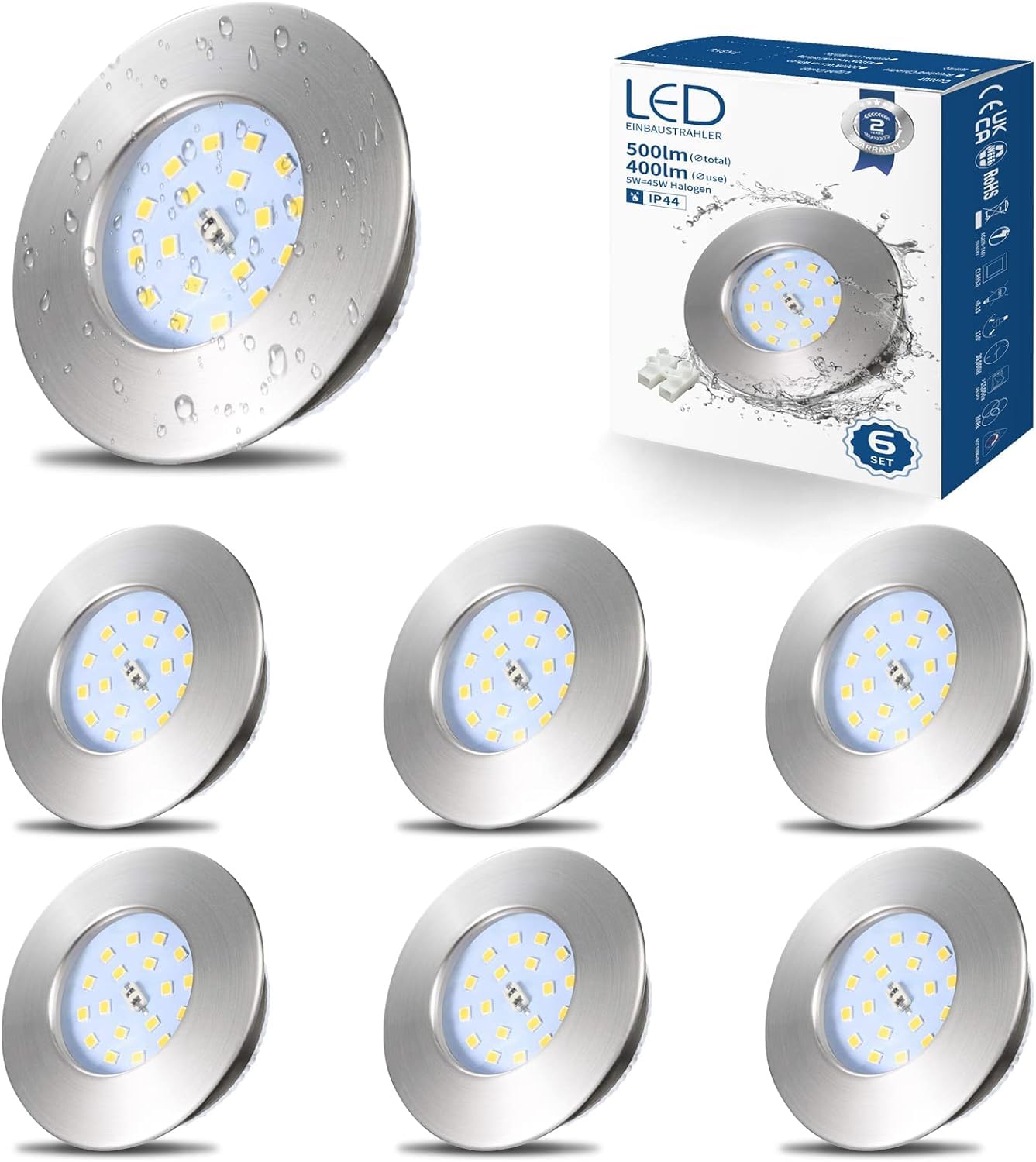 Hibay 6 Faretti Led Incasso Cartongesso 5W Ultrasottili