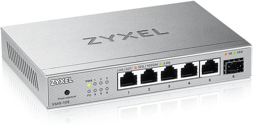 Zyxel XMG-105 5 Ports 2,5G + 1 SFP+ MultiGig unmanaged Desktop Switch - immagine 1