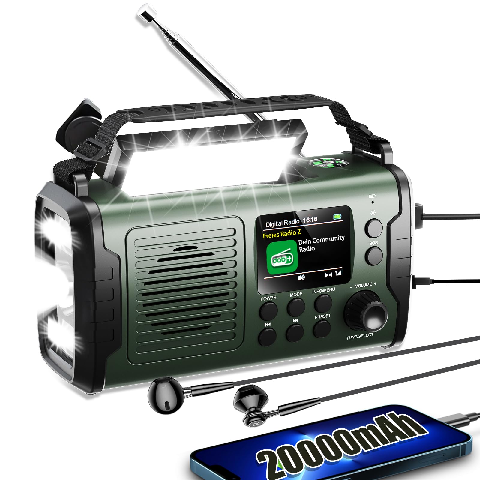 Radio Portatile Ricaricabile DAB/DAB+/FM 20000mAh
