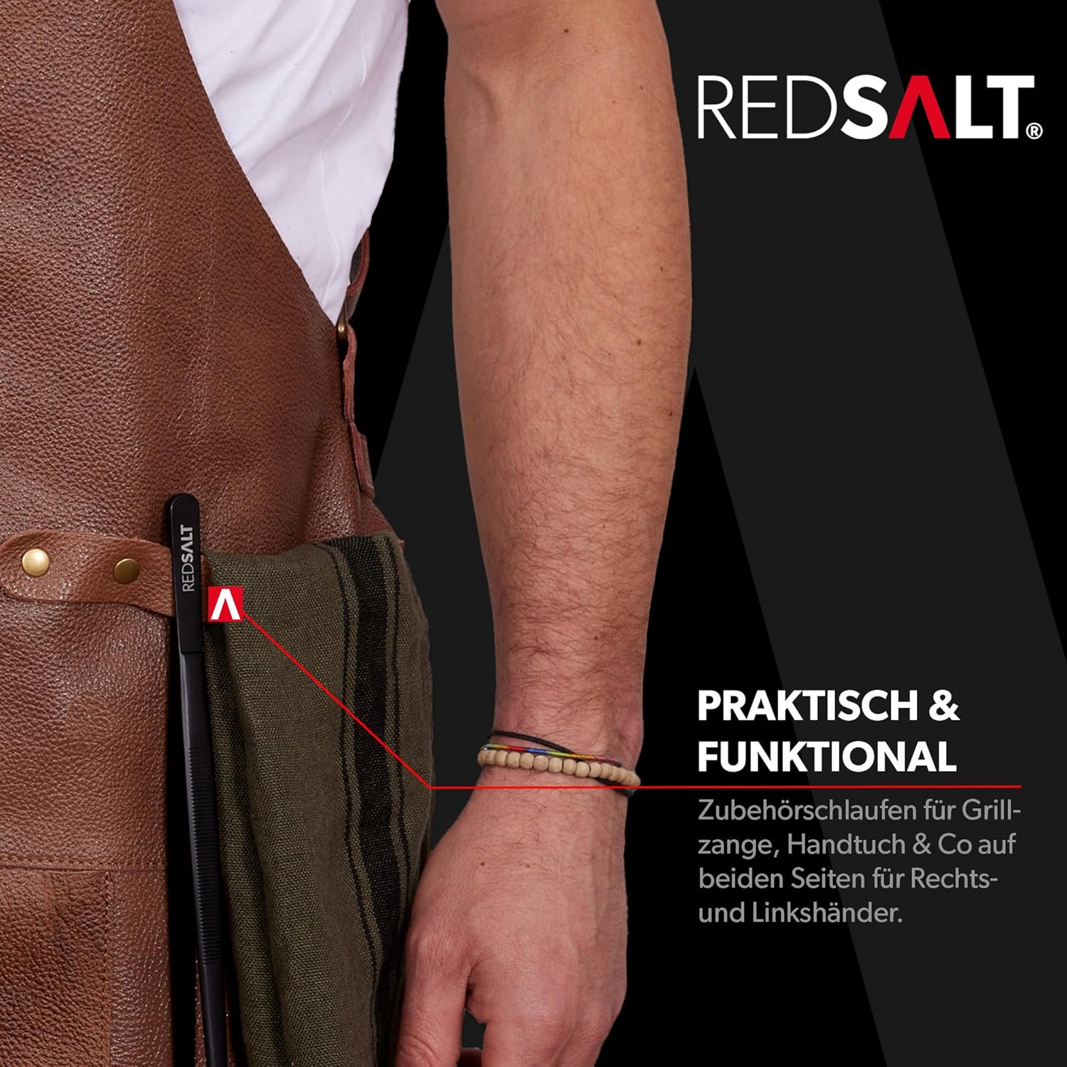 REDSALT® Grembiule in Pelle Bovina 84x62cm - immagine 4