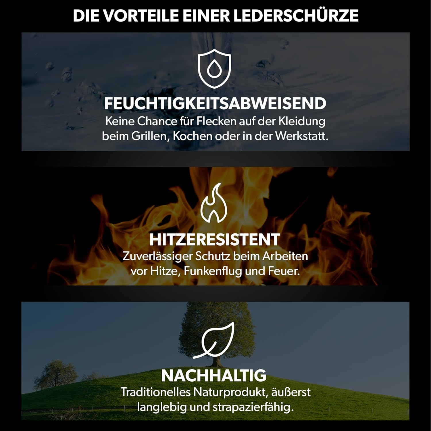 REDSALT® Grembiule in Pelle Bovina 84x62cm - immagine 5