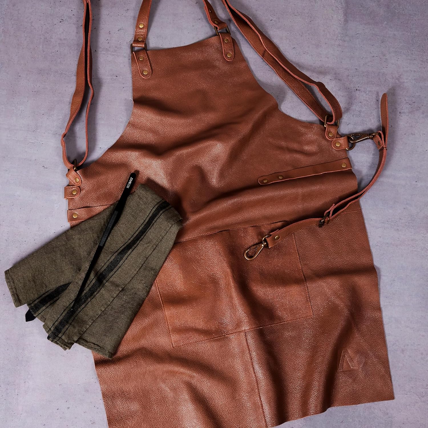 REDSALT® Grembiule in Pelle Bovina 84x62cm - immagine 6