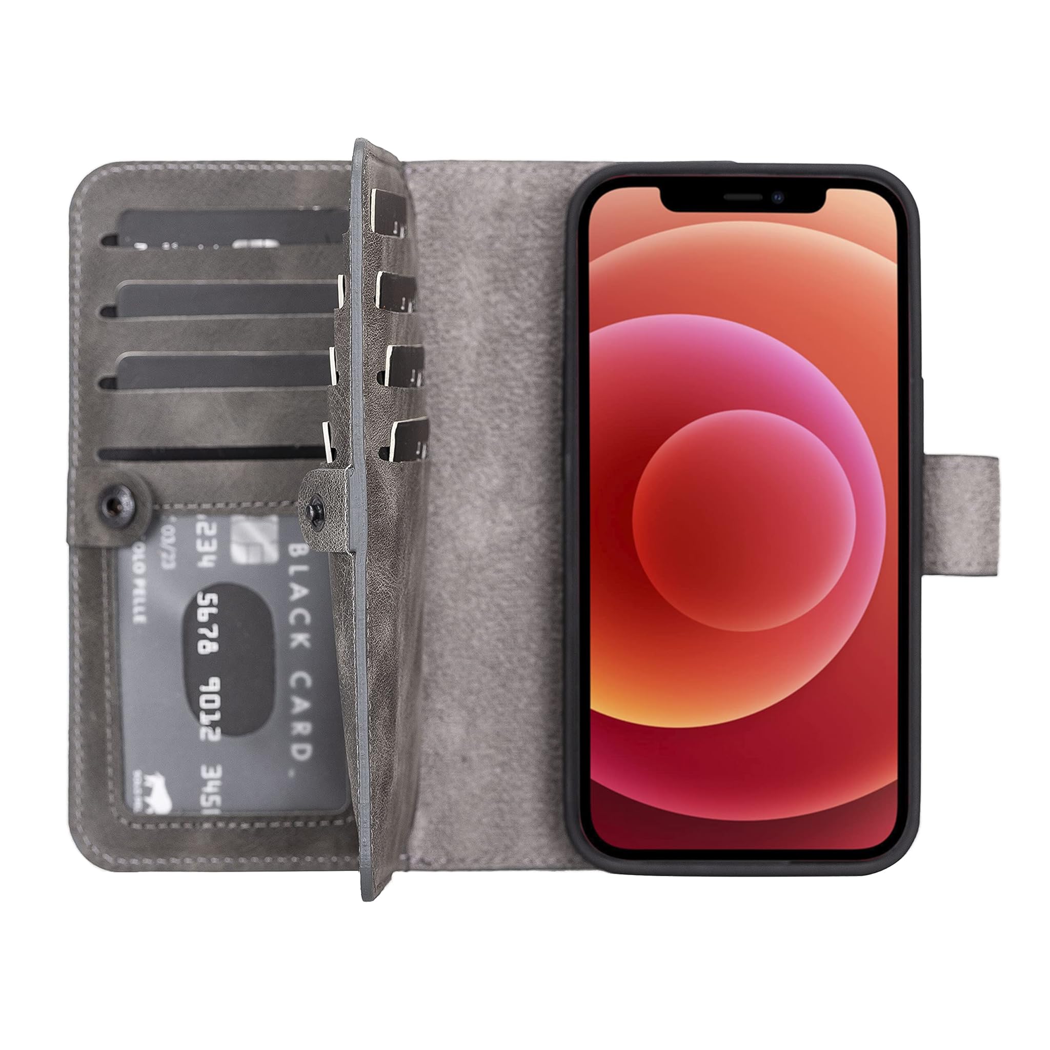 Solo Pelle Custodia iPhone 13 Pro 6.1" Harvard Double, Grigio