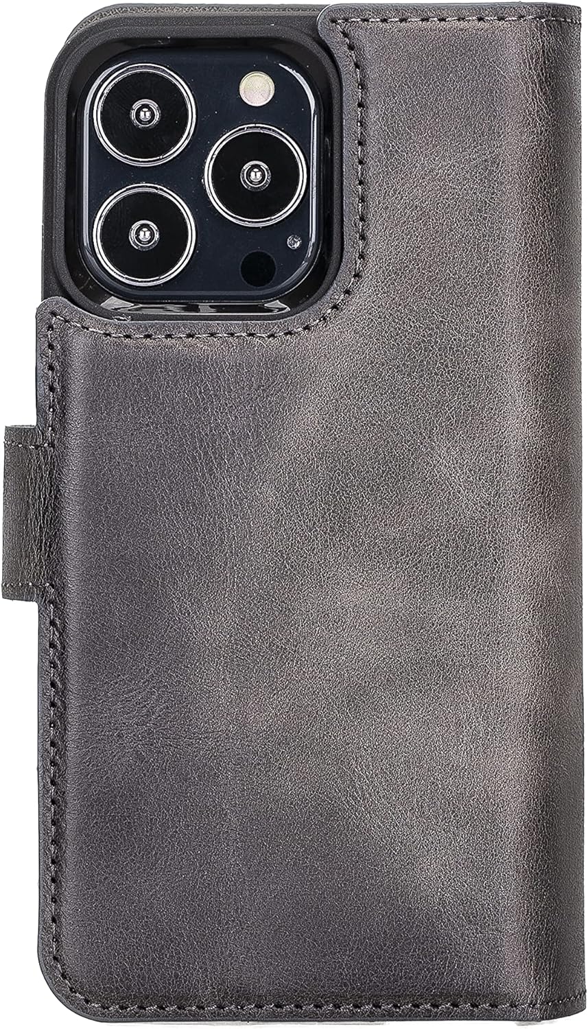 Solo Pelle Custodia iPhone 13 Pro 6.1" Harvard Double, Grigio - immagine 4