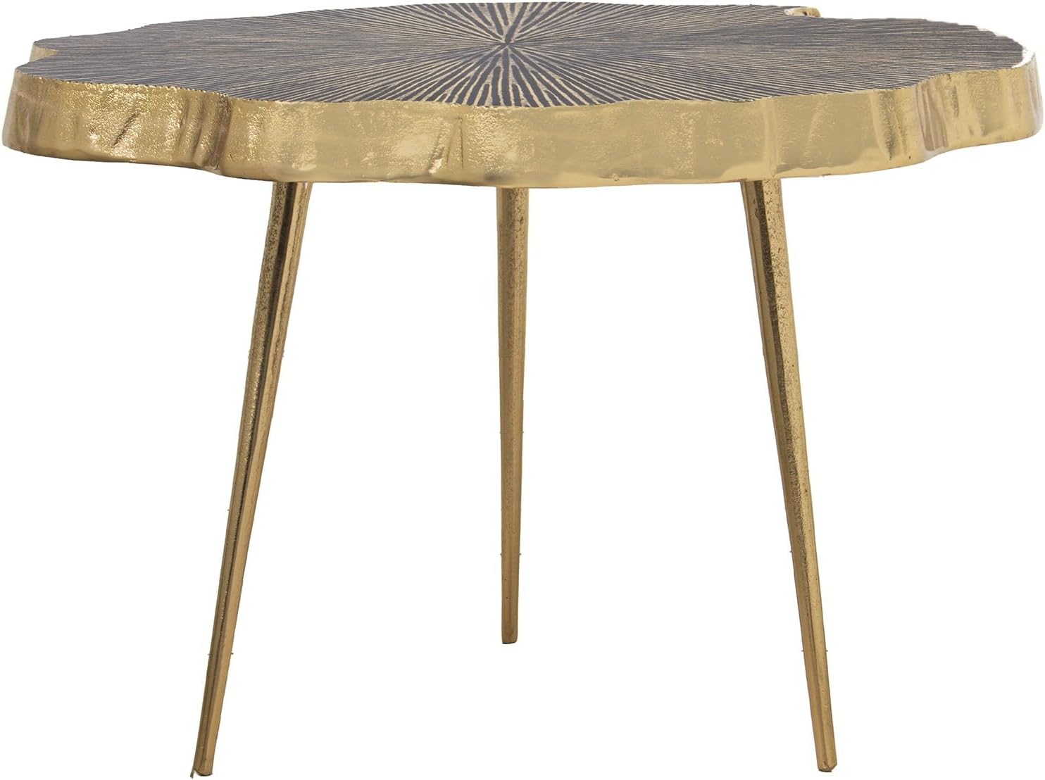 Drw Tavolino Ausiliario in Metallo Smaltato, Oro/Nero