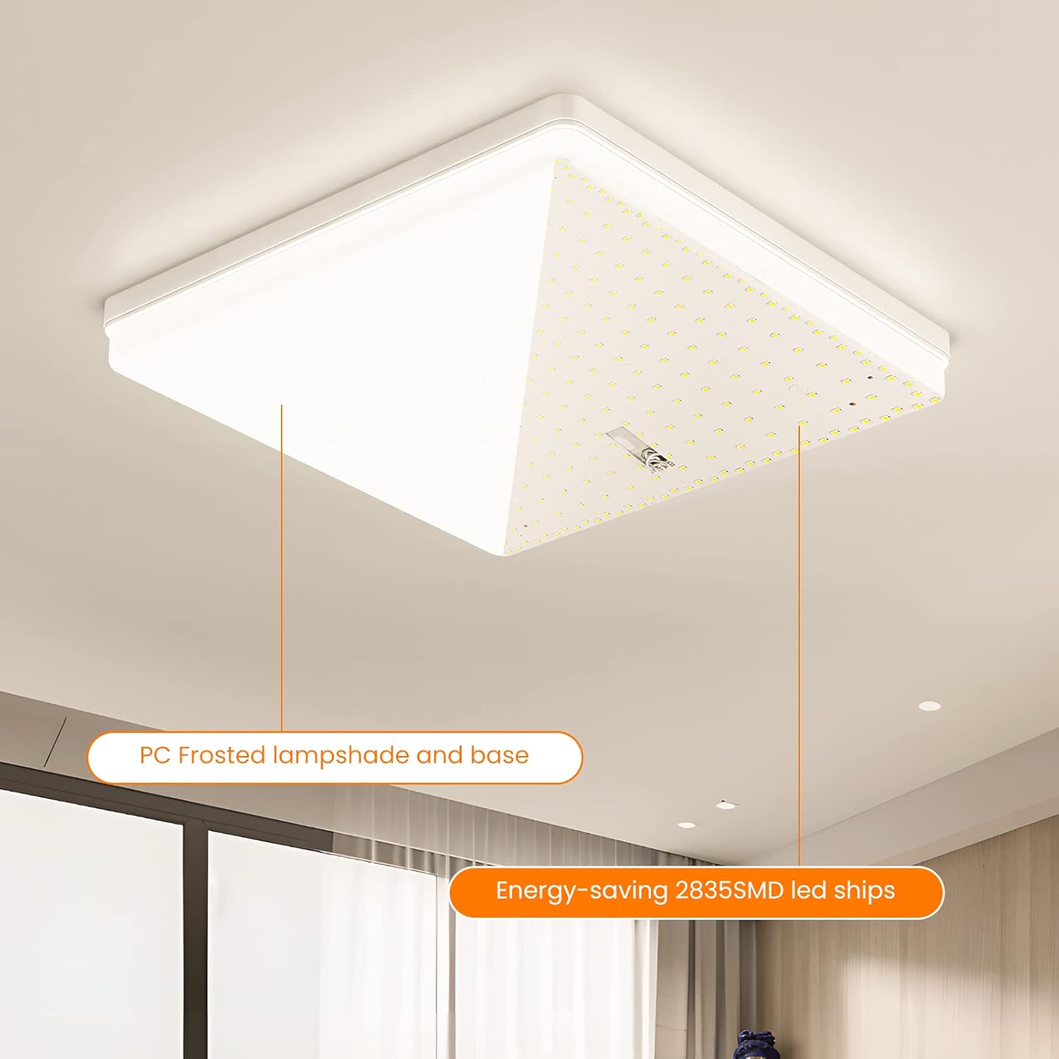 Easy Eagle Plafoniera Led Soffitto Quadrata 48W - immagine 3