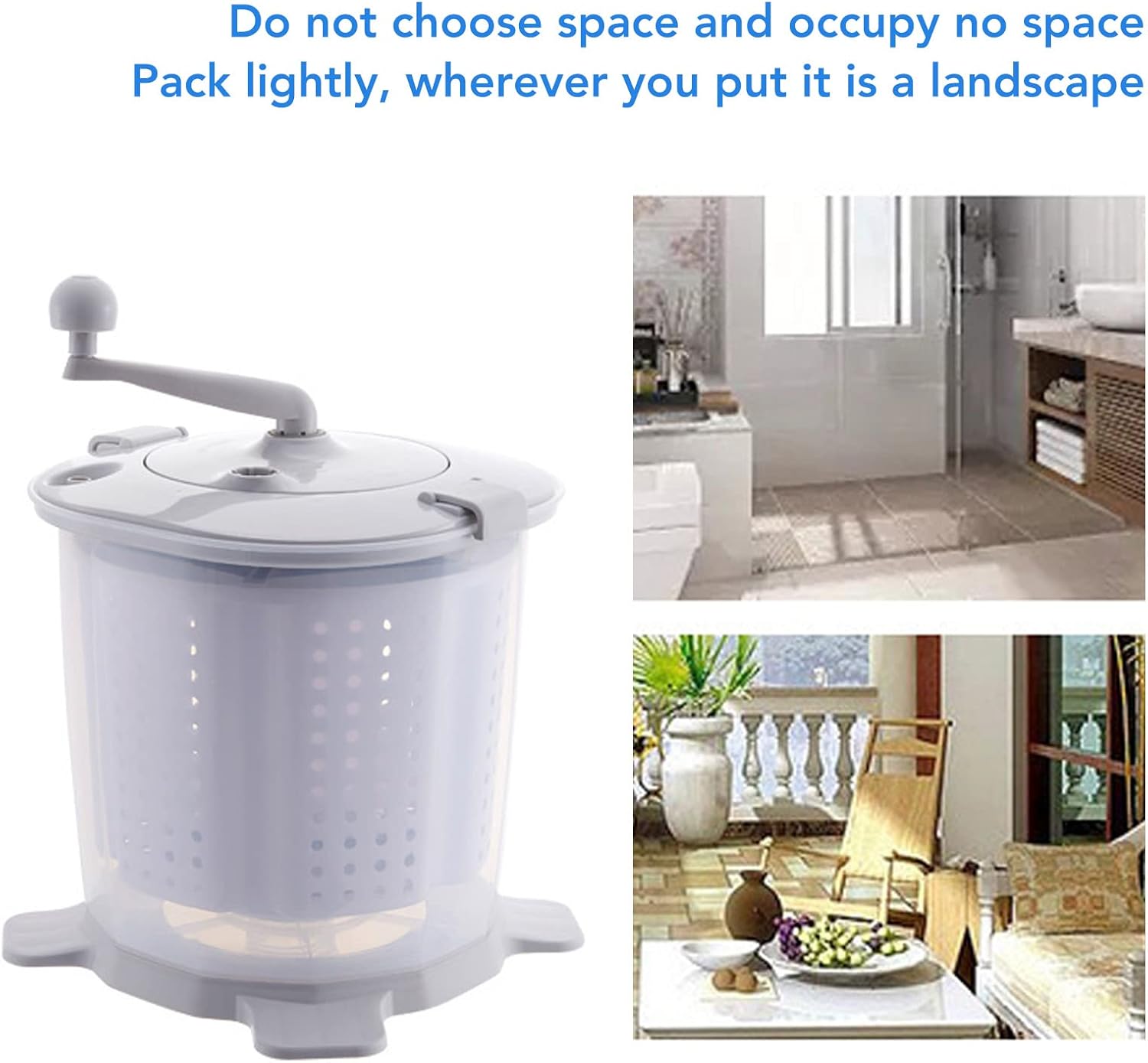 Lavatrice Portatile a Manovella Nordic Grey - immagine 4