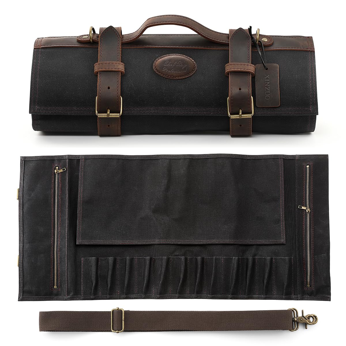 XINZUO Borsa a Rotolo per Coltelli da Chef Nera