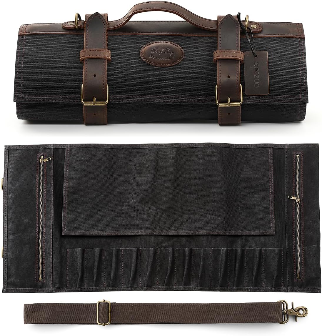 XINZUO Borsa a Rotolo per Coltelli da Chef Nera - immagine 1