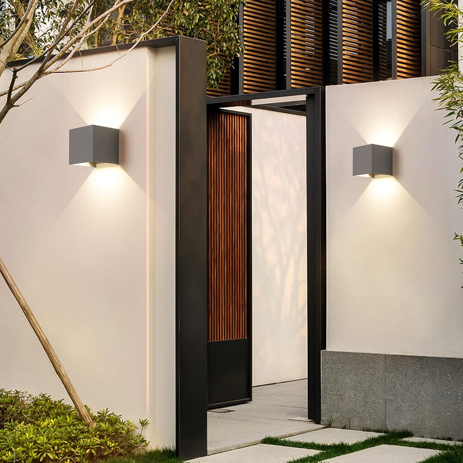 Fupe 2 Applique Parete Esterno Interno LED Grigio 12W - immagine 3