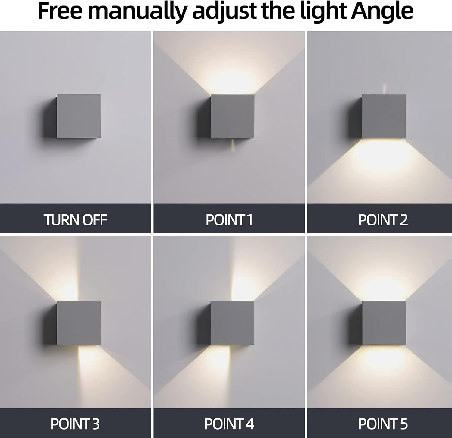 Fupe 2 Applique Parete Esterno Interno LED Grigio 12W - immagine 8