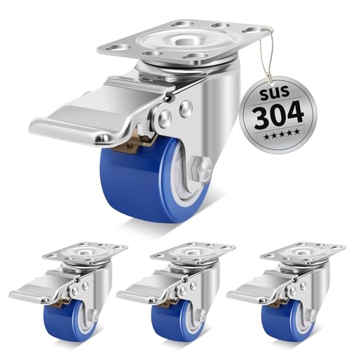 Ruote in Acciaio Inox 50mm per Carrelli Pesanti con Freni