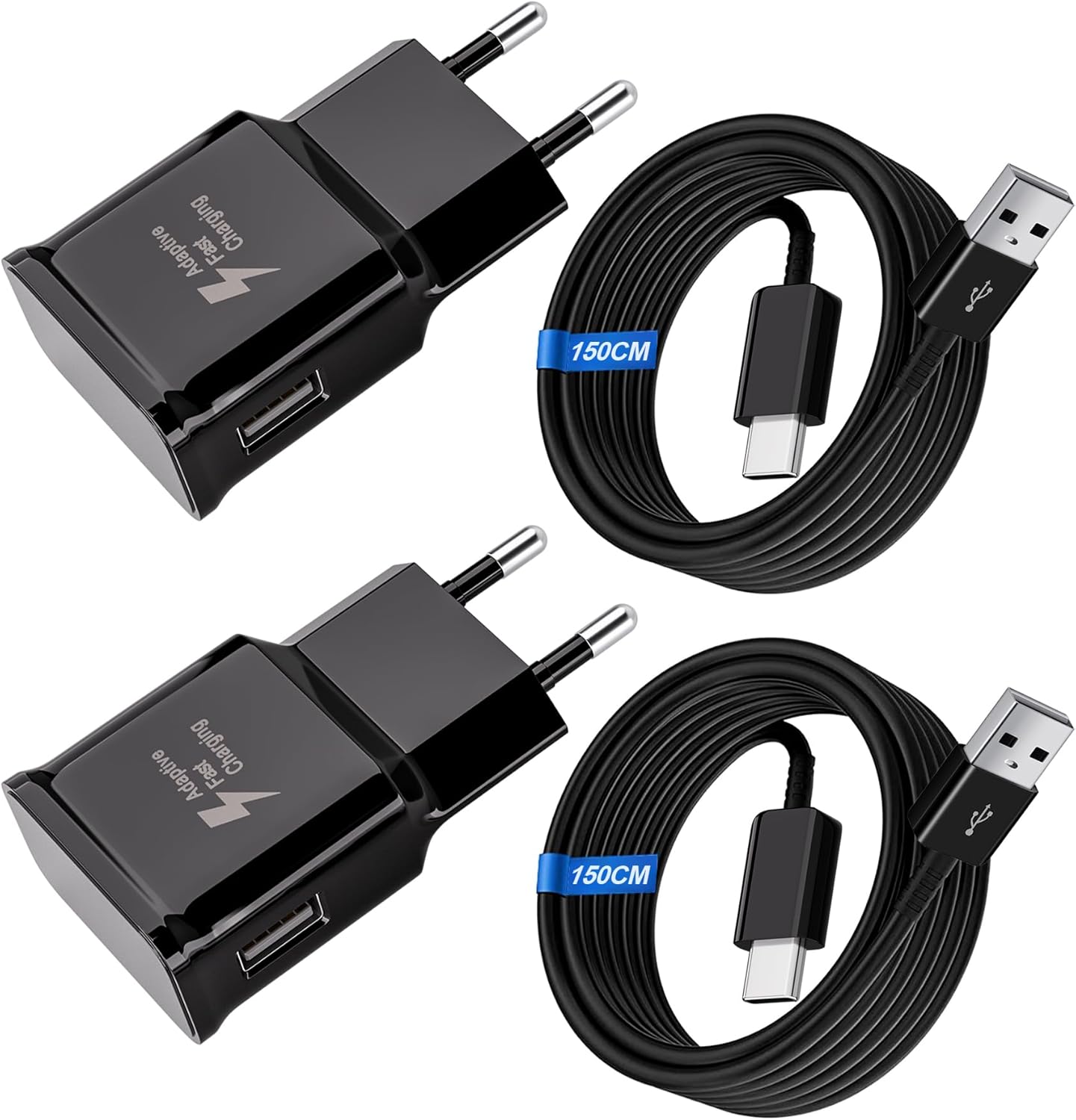 Kayshow Carica Batteria Veloce USB con Cavo Tipo C (2-Pack) - immagine 1