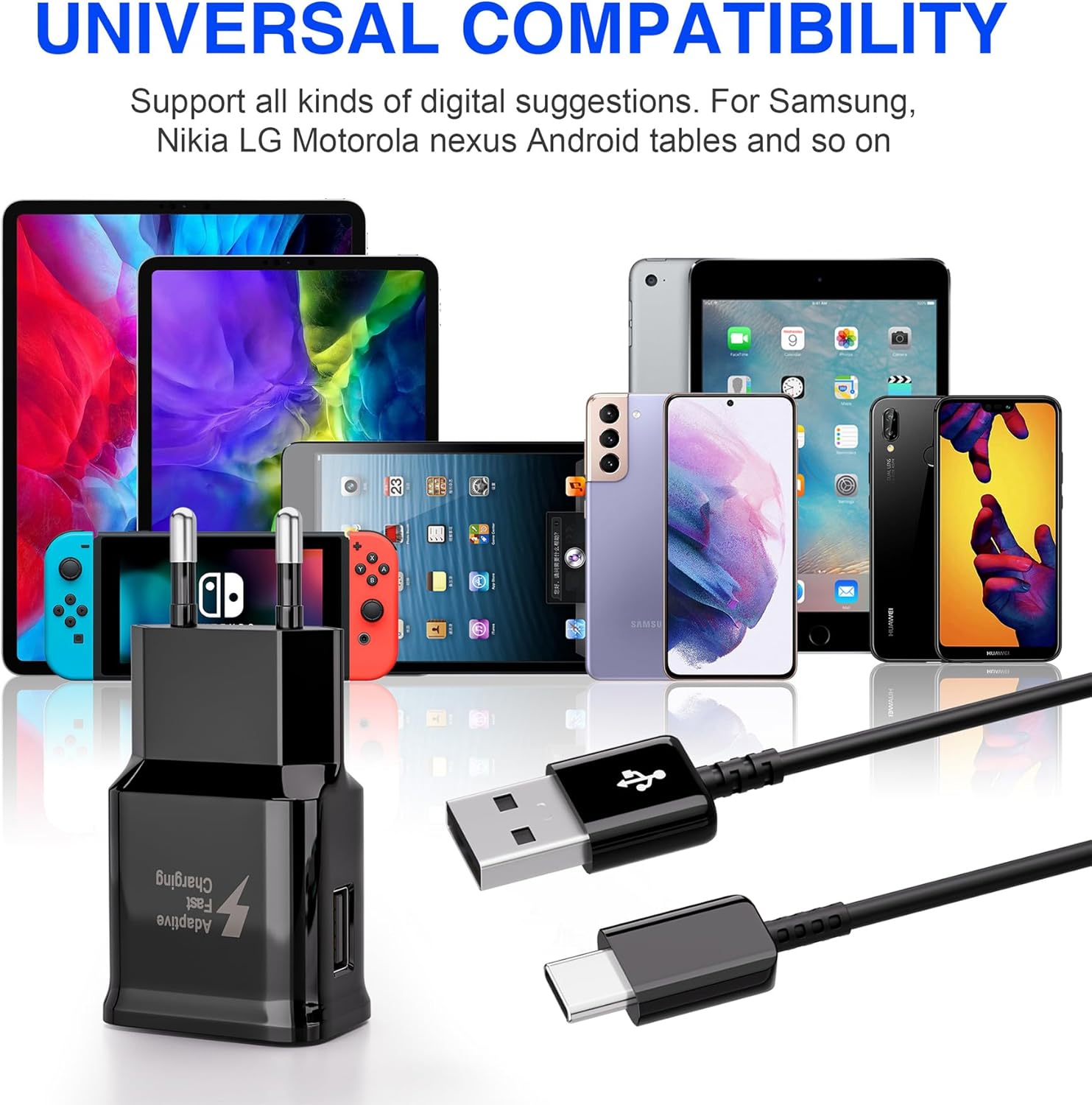 Kayshow Carica Batteria Veloce USB con Cavo Tipo C (2-Pack) - immagine 2